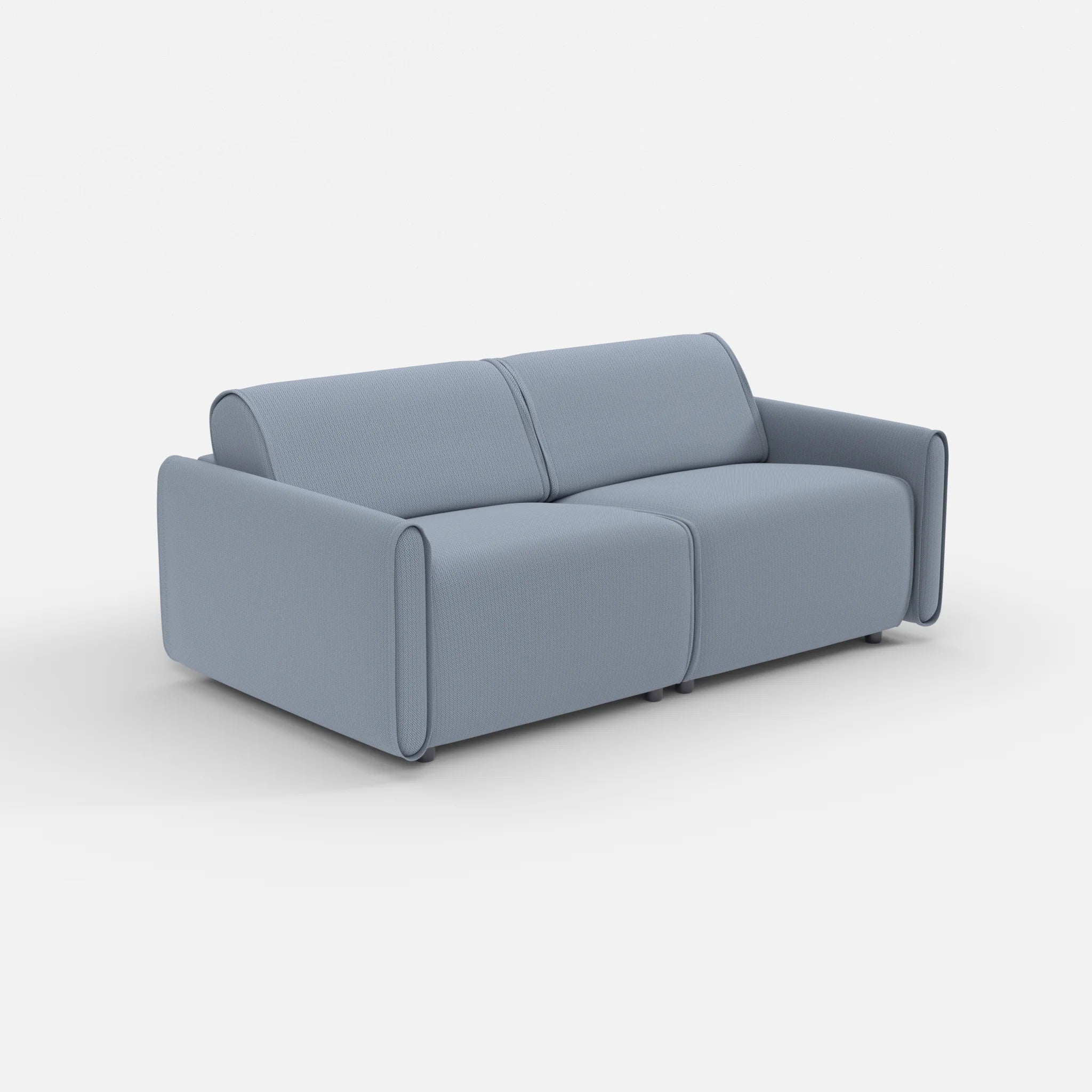 2 Sitzer Sofa Belleform mit schmaler Armlehne 2 credosea in Blau von der Seite