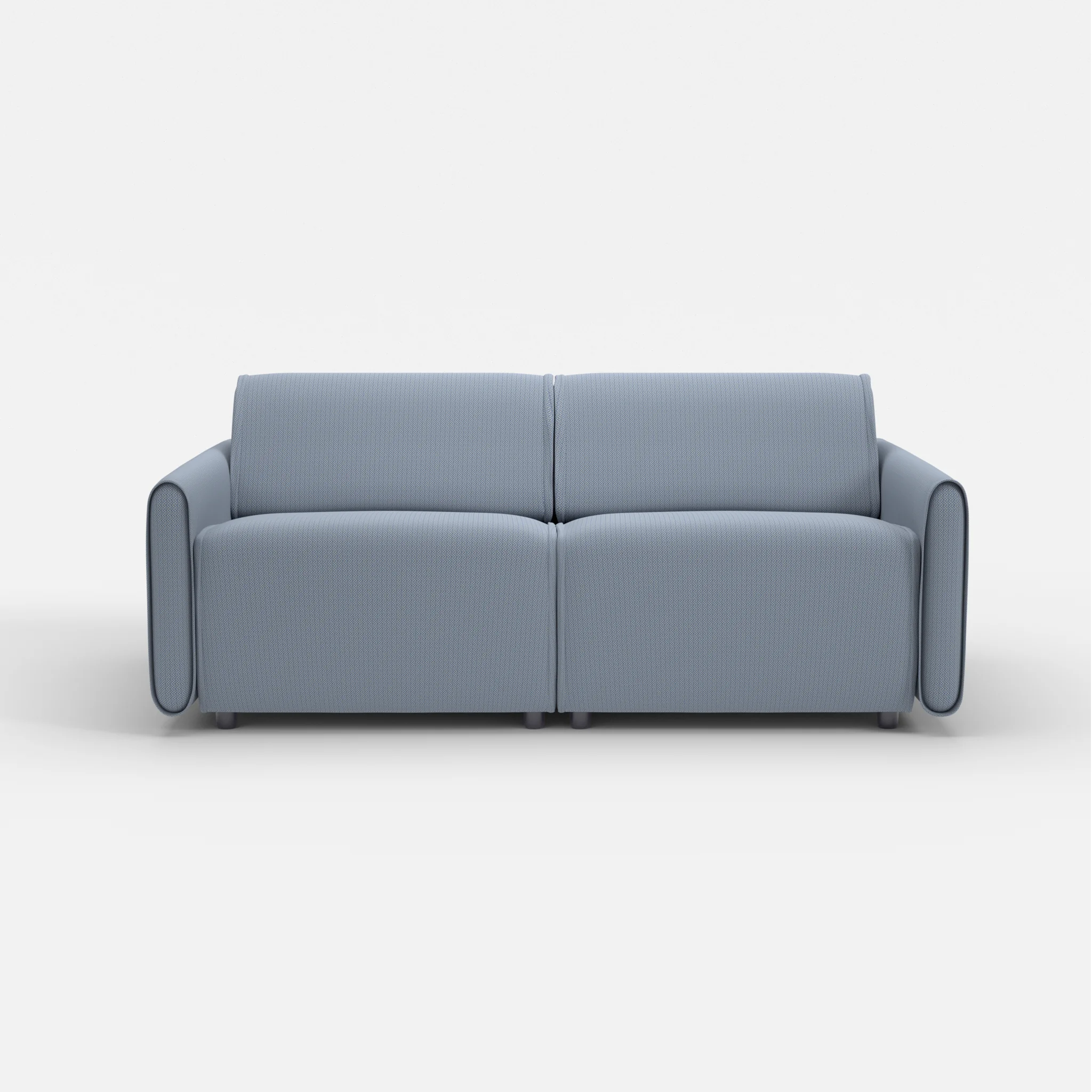 2 Sitzer Sofa Belleform mit schmaler Armlehne 2 credosea in Blau von vorne