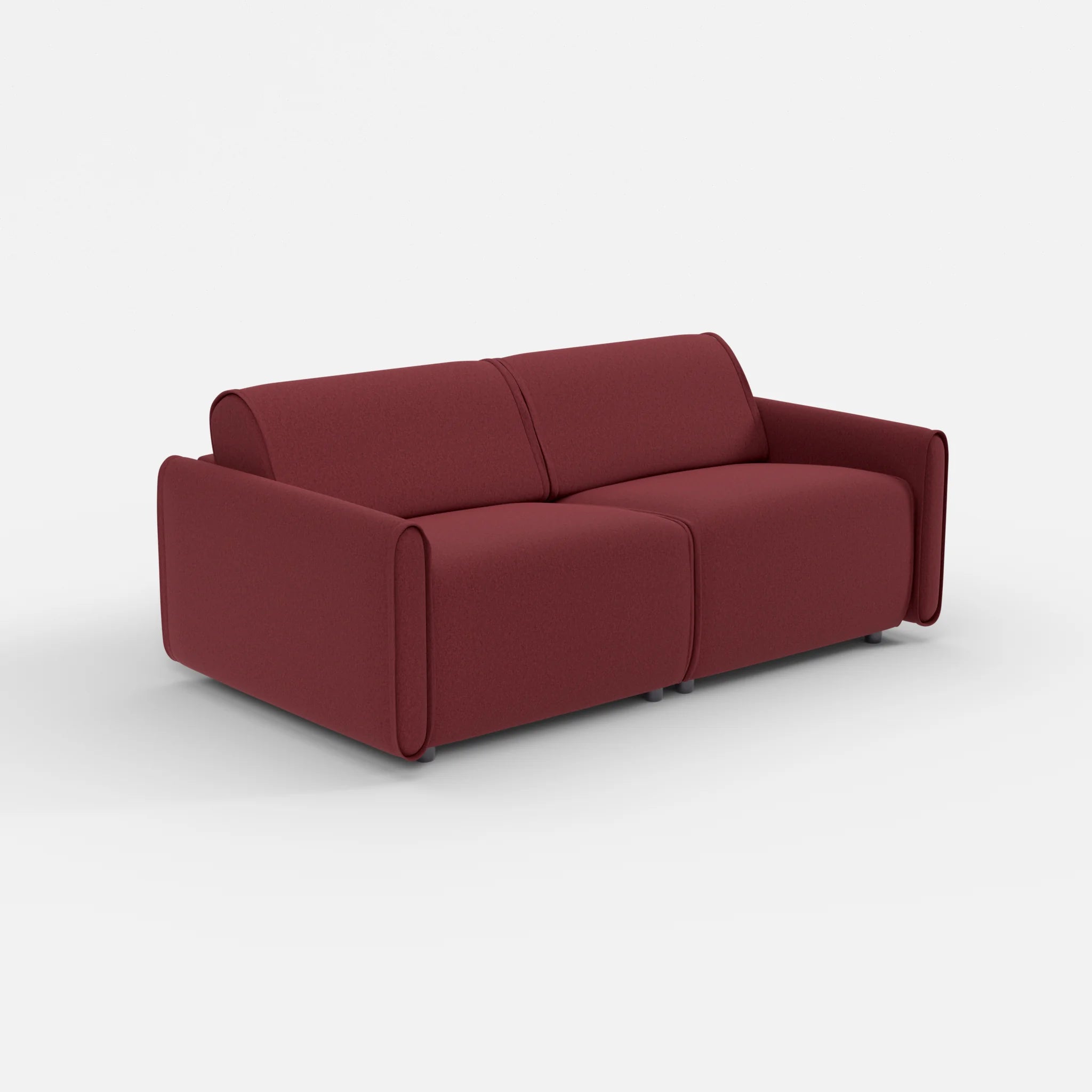 2 Sitzer Sofa Belleform mit schmaler Armlehne 2 dama0034 in Bordeaux von der Seite