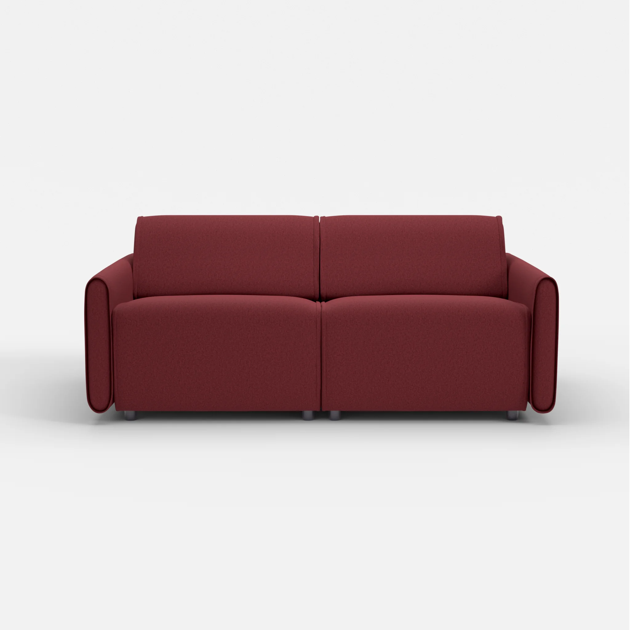 2 Sitzer Sofa Belleform mit schmaler Armlehne 2 dama0034 in Bordeaux von vorne