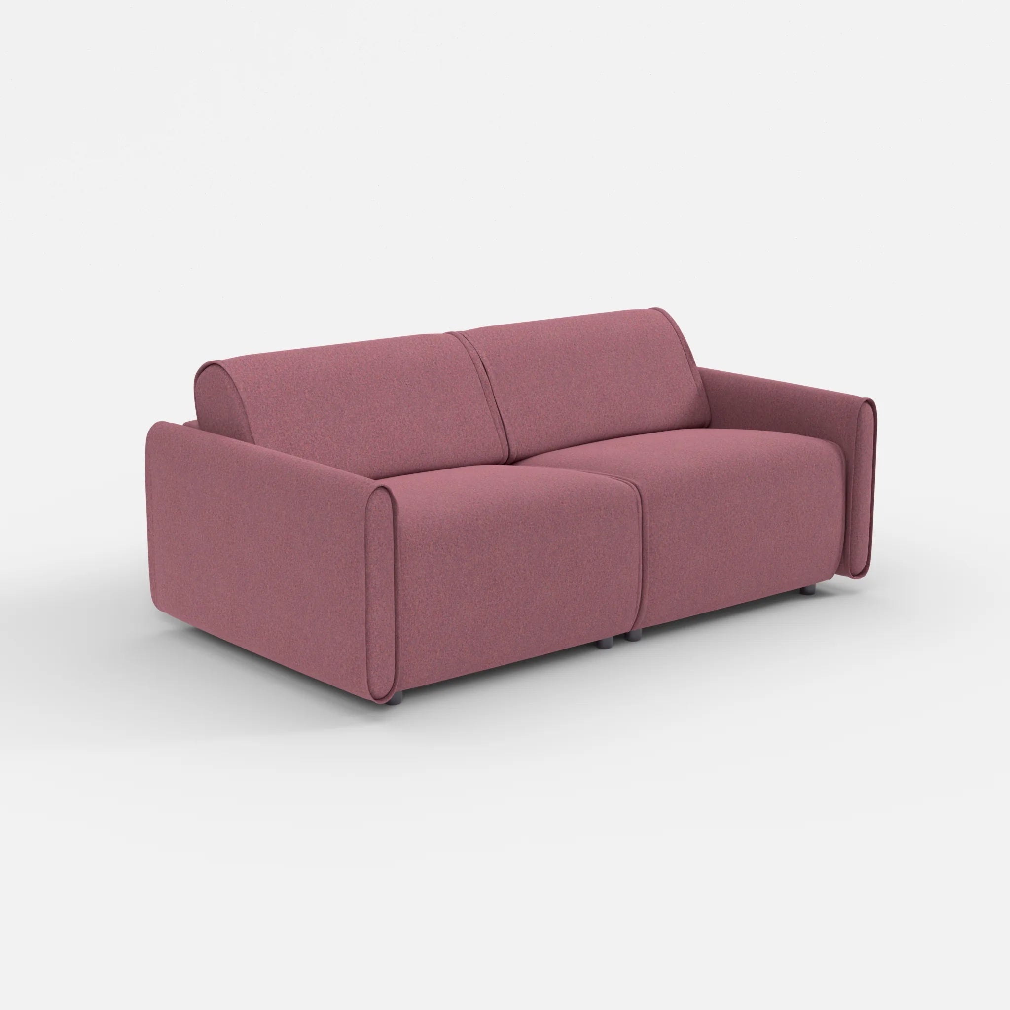 2 Sitzer Sofa Belleform mit schmaler Armlehne 2 dama0041 in Violett von der Seite