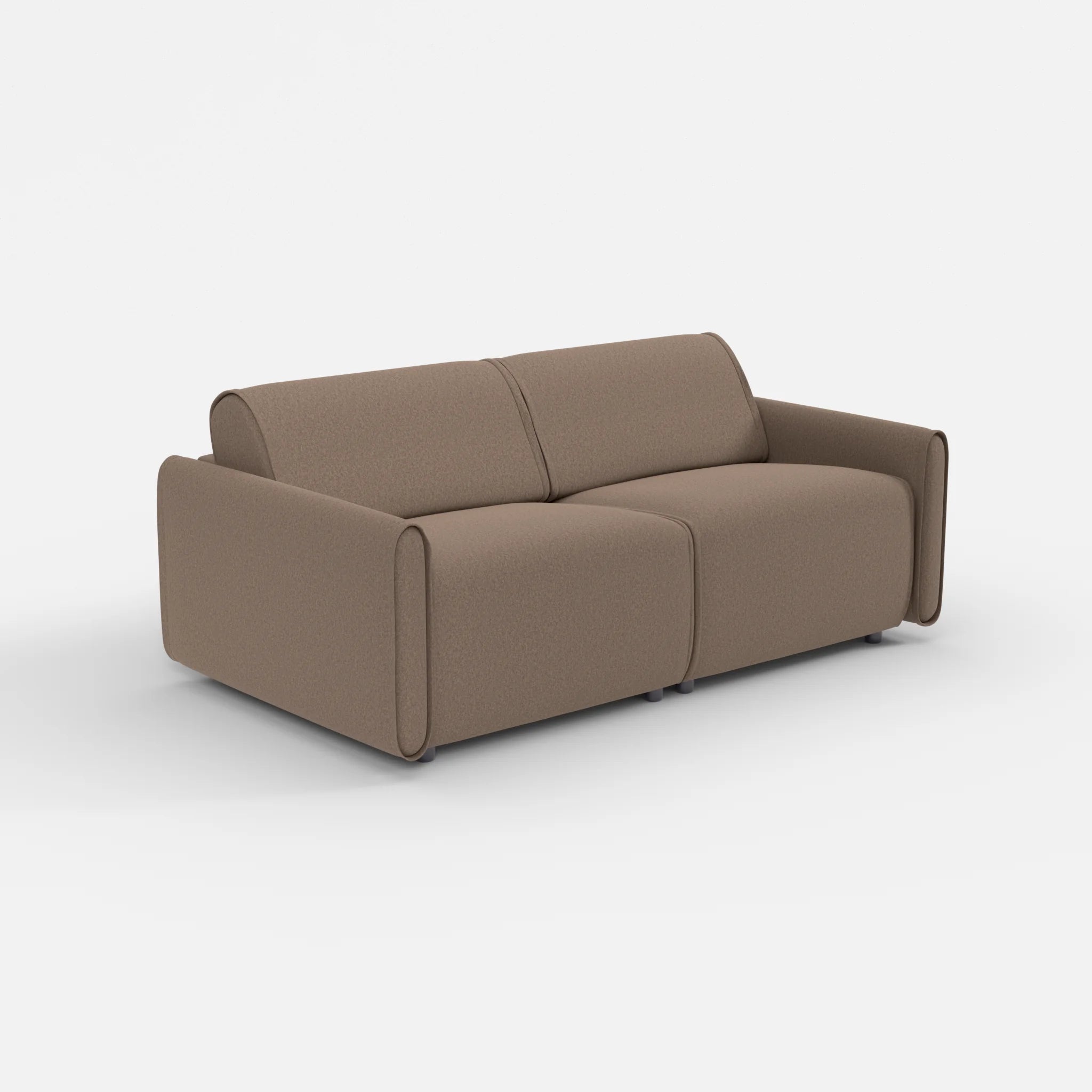 2 Sitzer Sofa Belleform mit schmaler Armlehne 2 dama0051 in Braun von der Seite