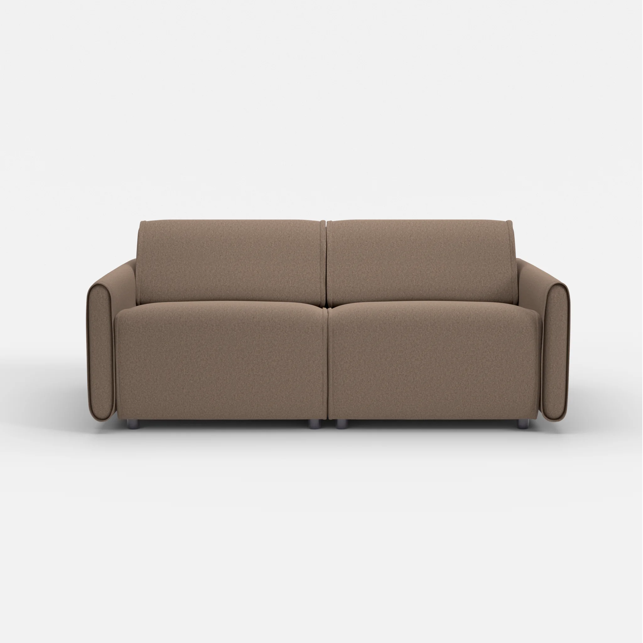 2 Sitzer Sofa Belleform mit schmaler Armlehne 2 dama0051 in Braun von vorne