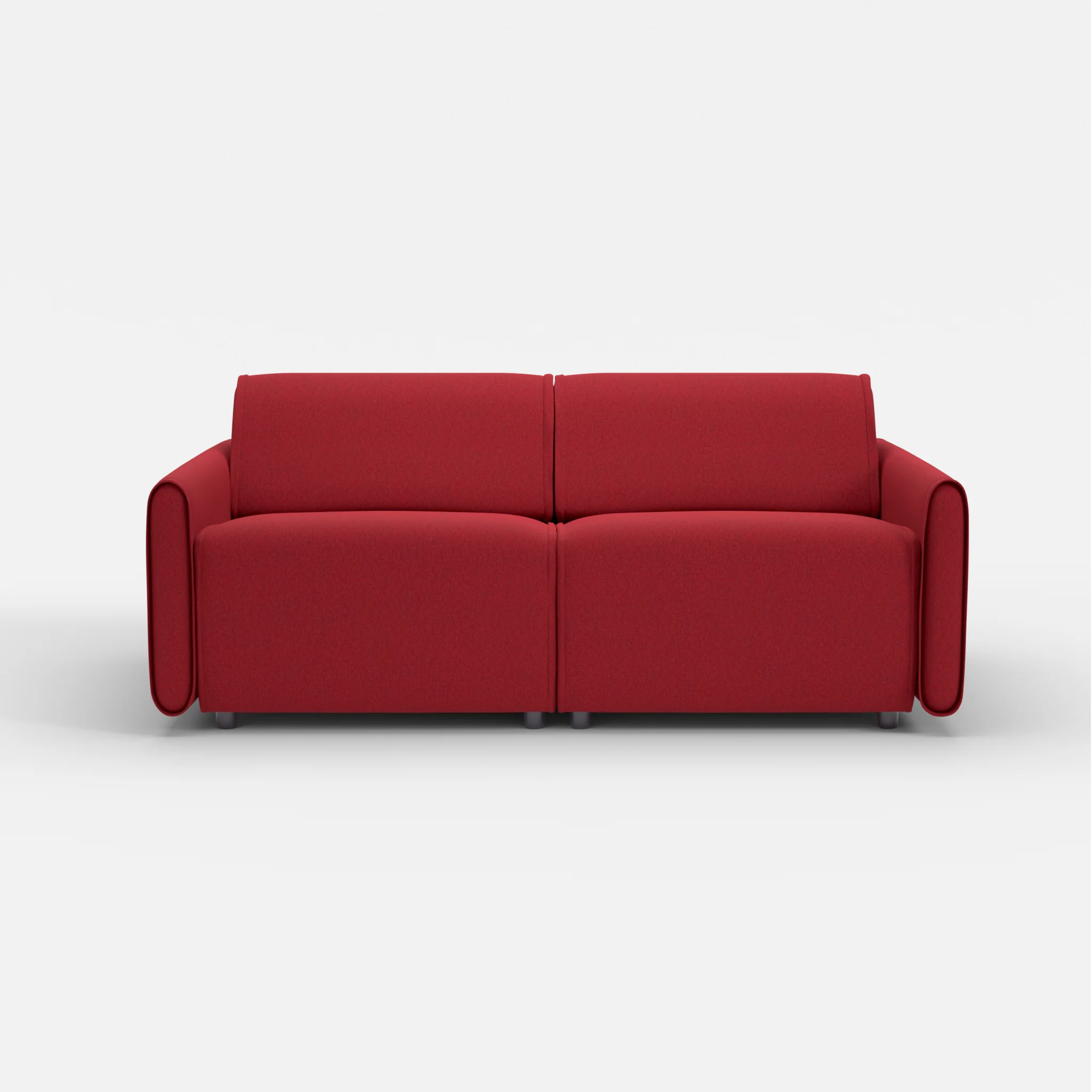 2 Sitzer Sofa Belleform mit schmaler Armlehne 2 dama0053 in Rot von vorne