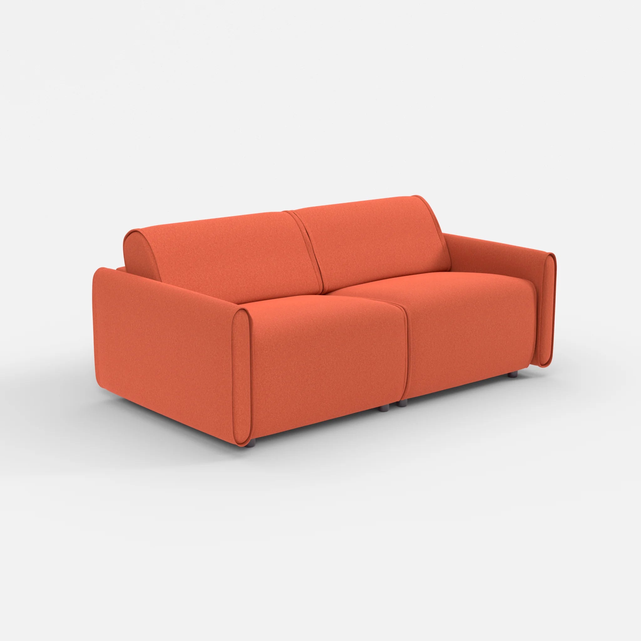 2 Sitzer Sofa Belleform mit schmaler Armlehne 2 dama0062 in Orange von der Seite