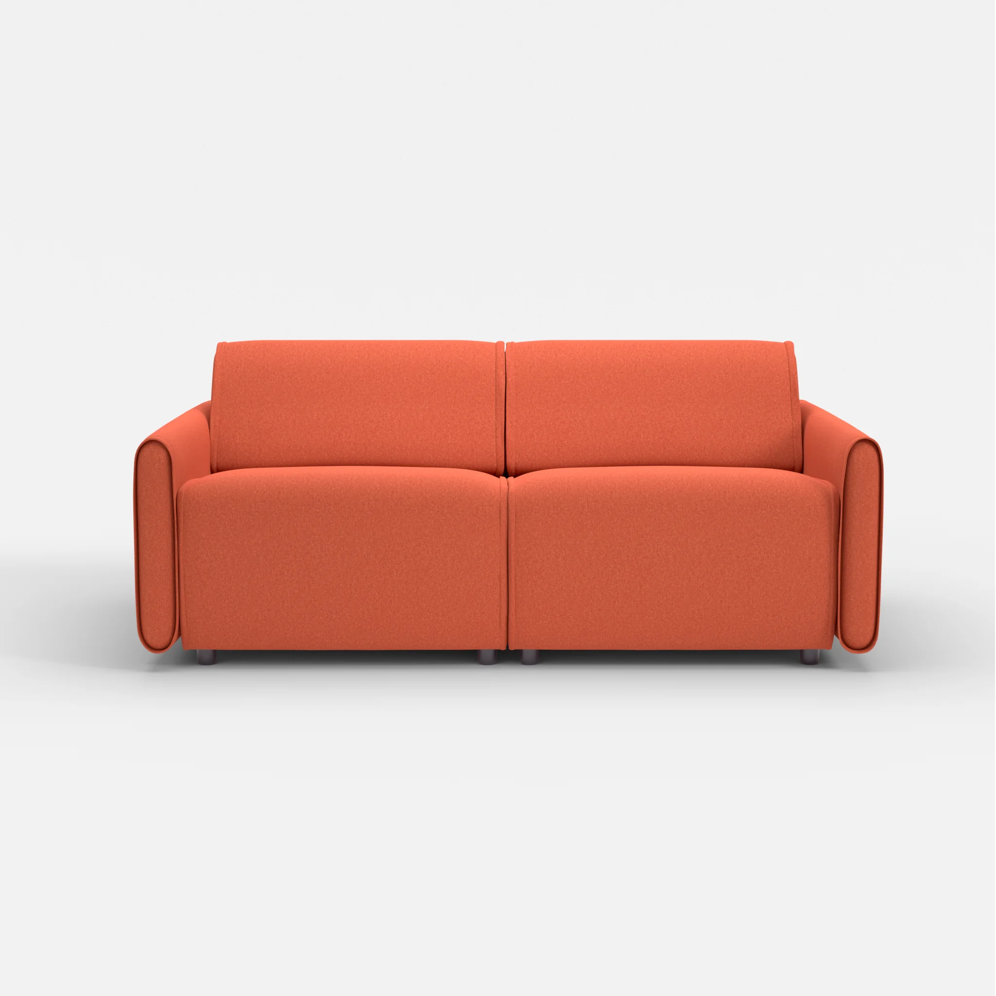 2 Sitzer Sofa Belleform mit schmaler Armlehne 2 dama0062 in Orange von vorne