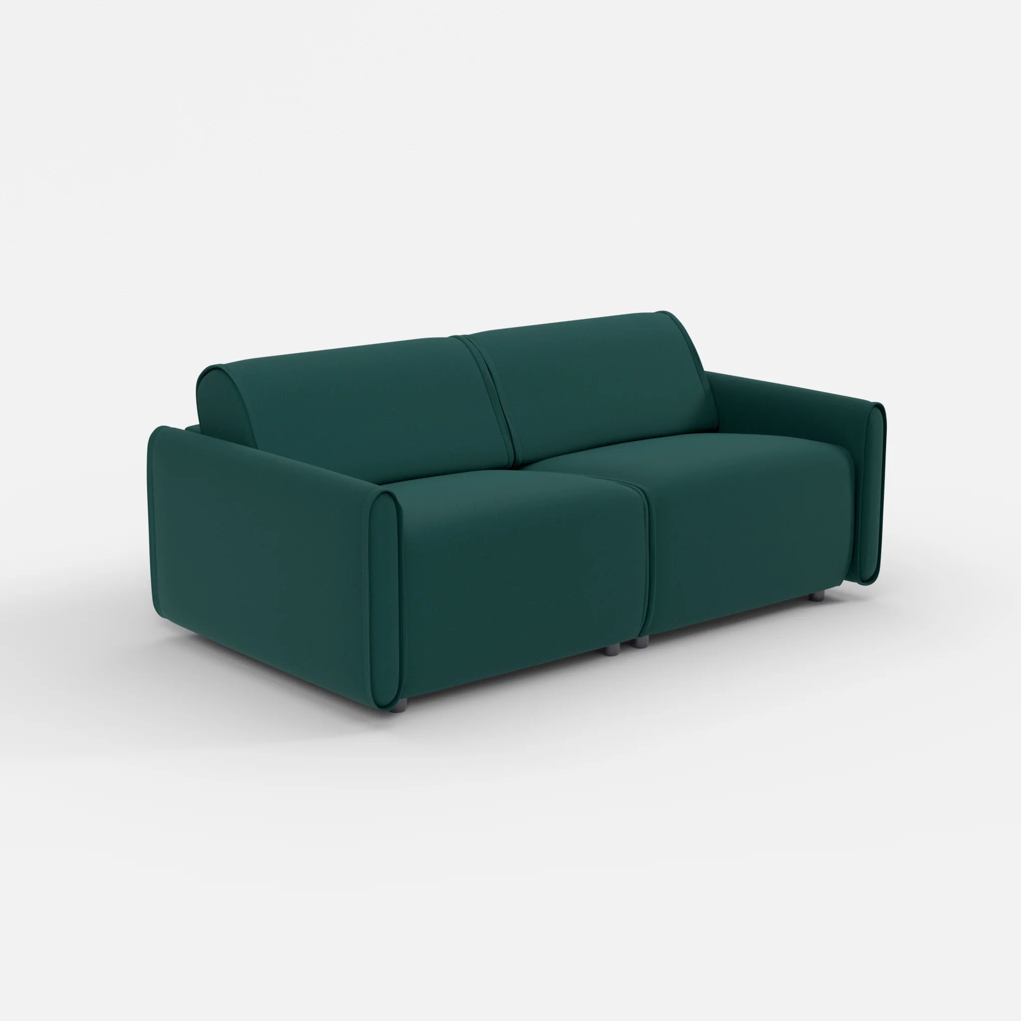 2 Sitzer Sofa Belleform mit schmaler Armlehne 2 dama0073 in Petrol von der Seite