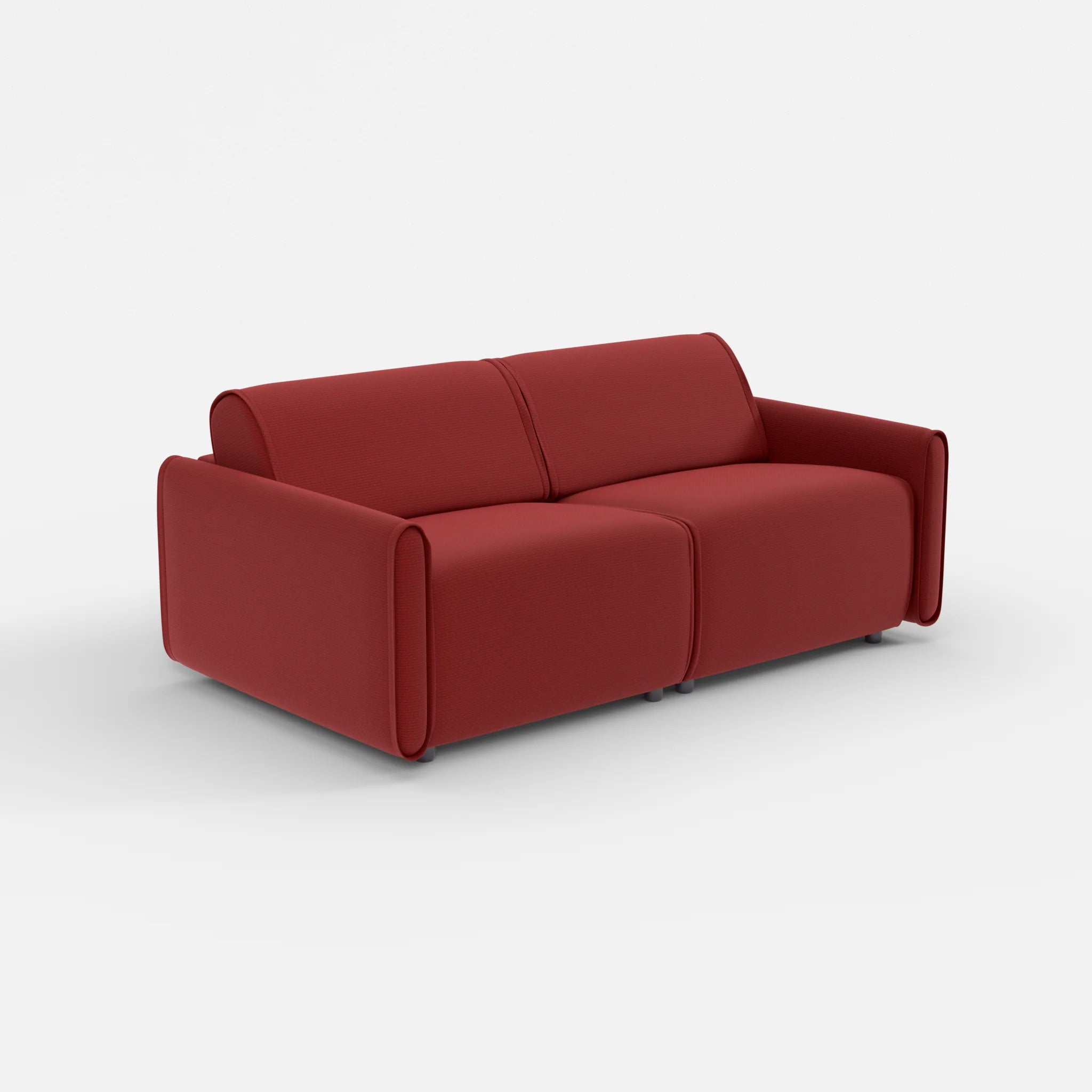 2 Sitzer Sofa Belleform mit schmaler Armlehne 2 nabucco4021 in Rot von der Seite