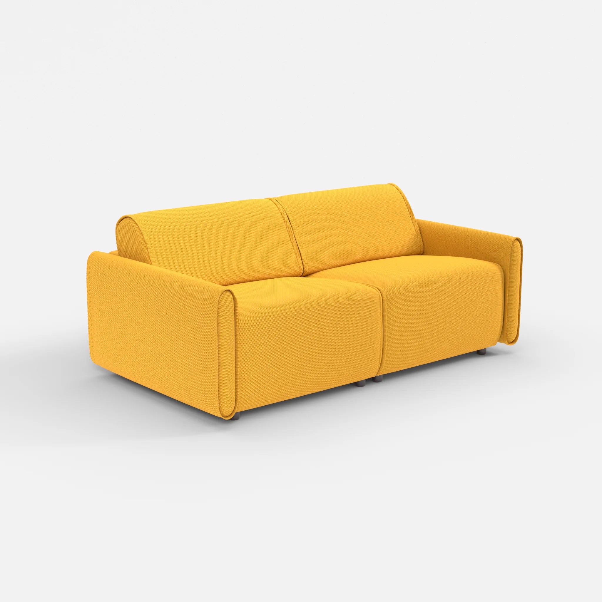 2 Sitzer Sofa Belleform mit schmaler Armlehne 2 novumcurry in Curry von der Seite