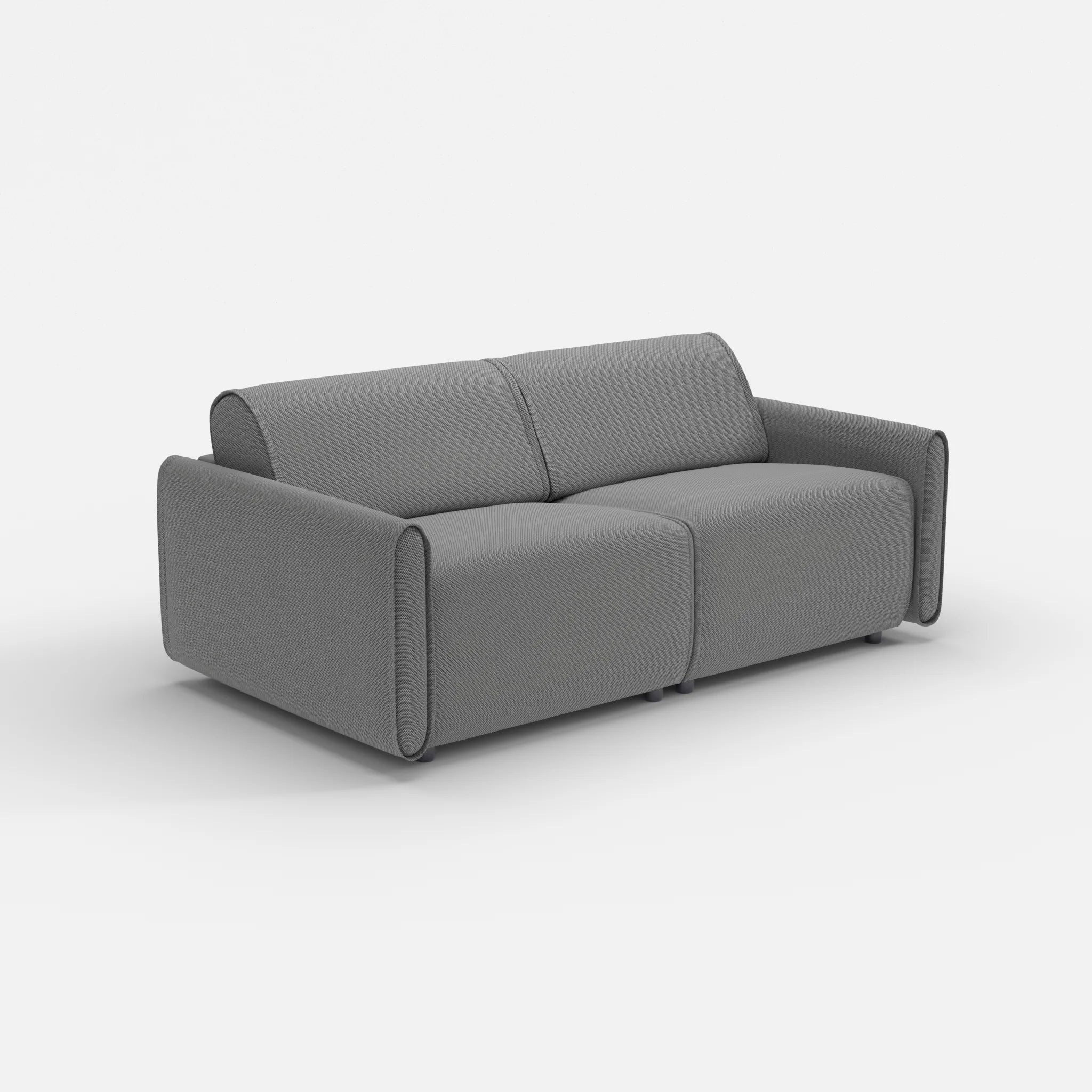 2 Sitzer Sofa Belleform mit schmaler Armlehne 2 novumkies in Mittelgrau von der Seite