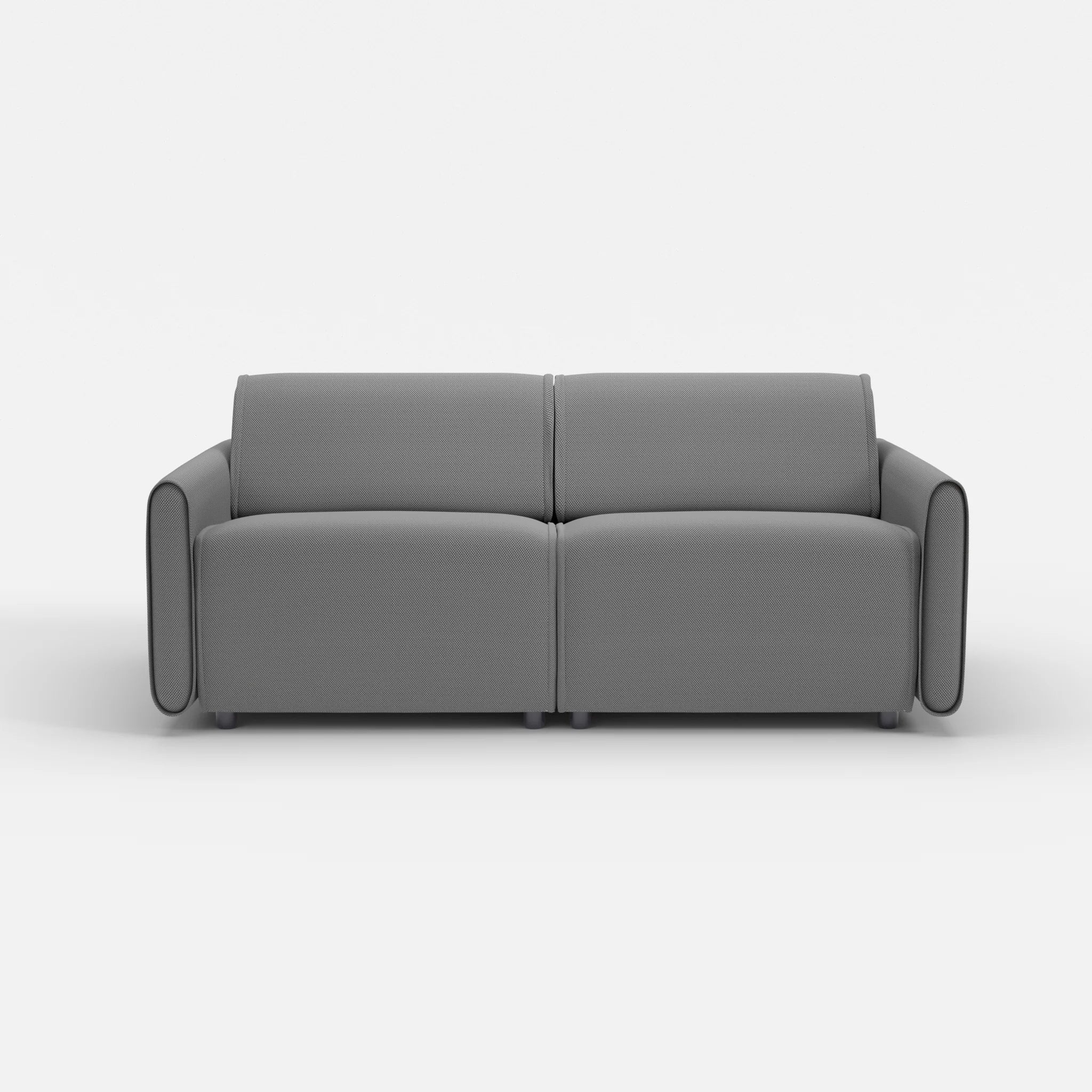 2 Sitzer Sofa Belleform mit schmaler Armlehne 2 novumkies in Mittelgrau von vorne