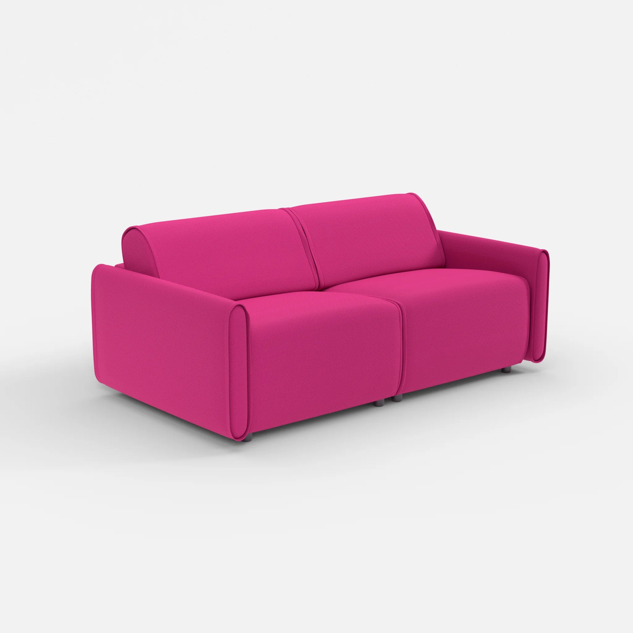 2 Sitzer Sofa Belleform mit schmaler Armlehne 2 novummagenta in Magenta von der Seite