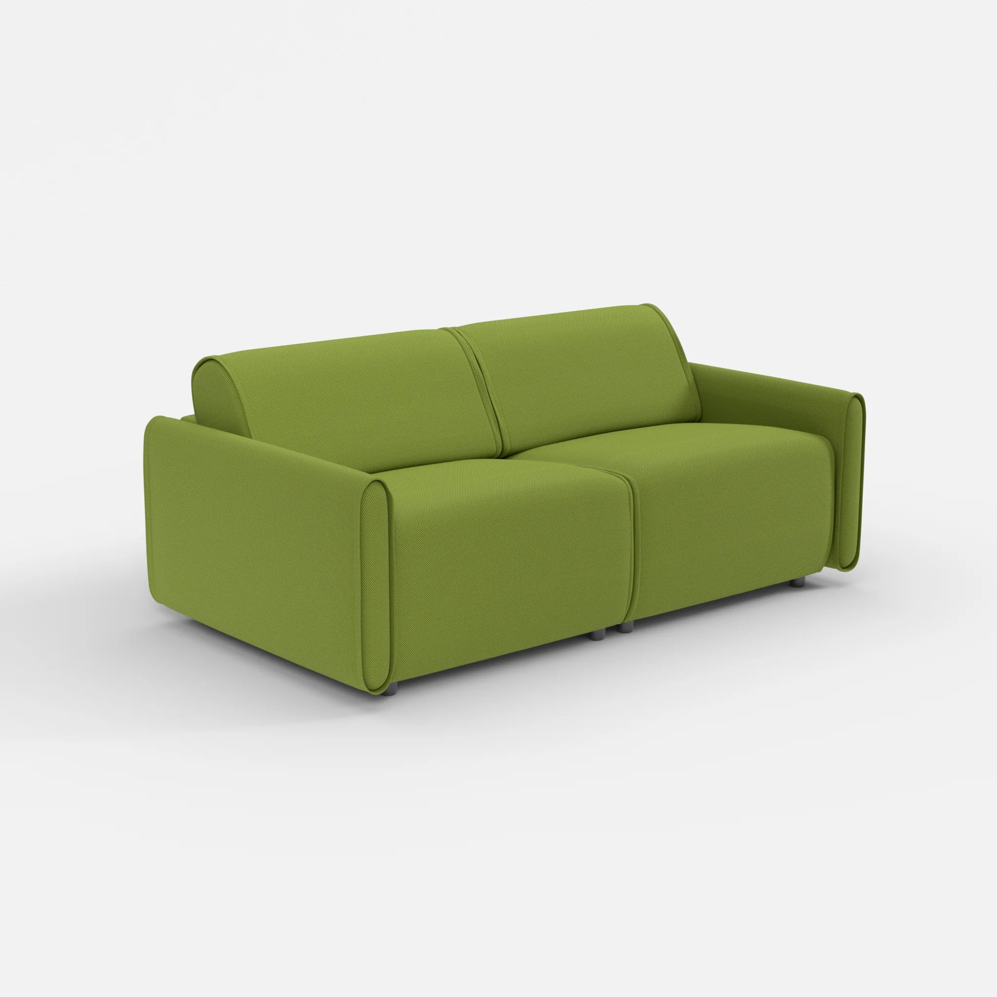 2 Sitzer Sofa Belleform mit schmaler Armlehne 2 novummoss in Grün von der Seite