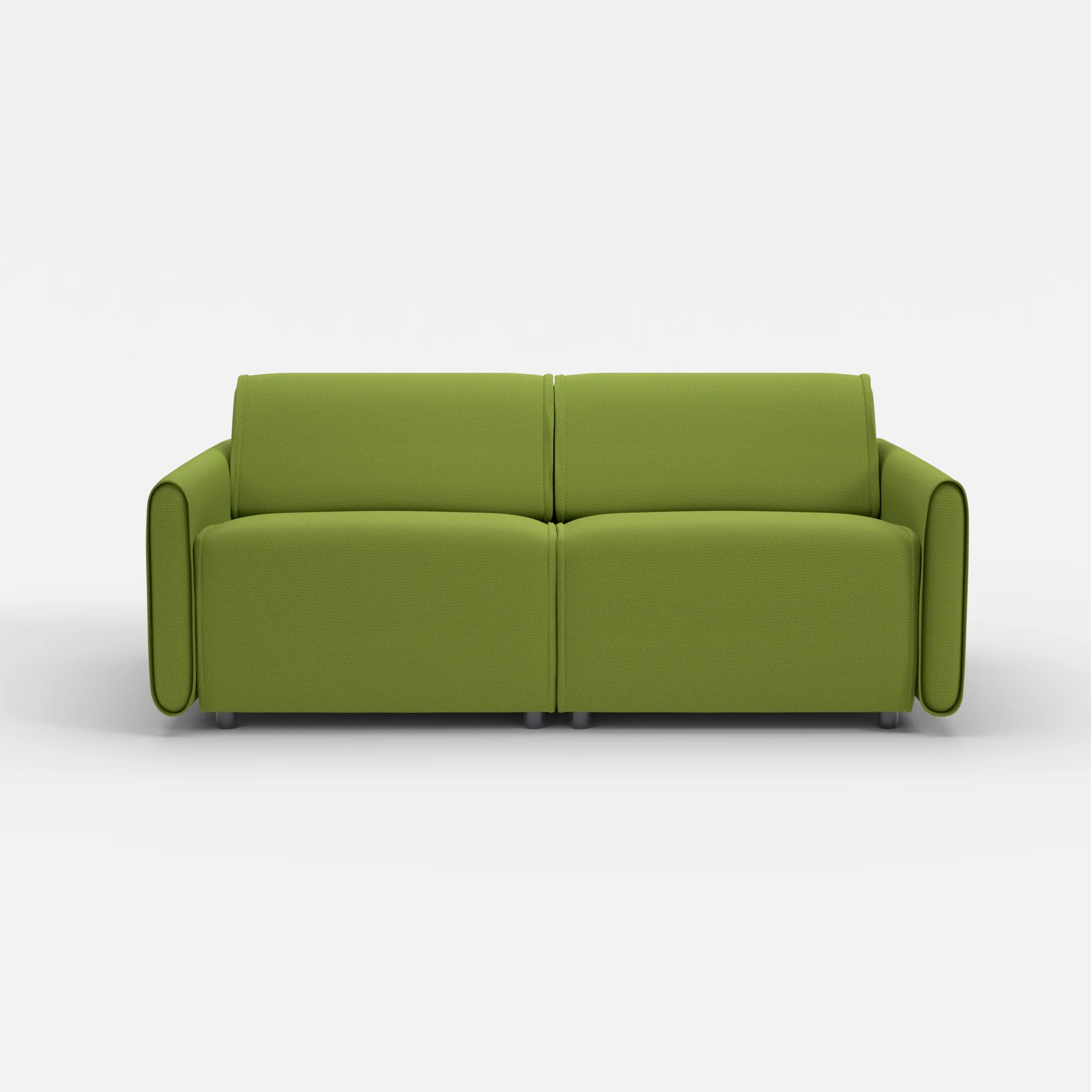 2 Sitzer Sofa Belleform mit schmaler Armlehne 2 novummoss in Grün von vorne