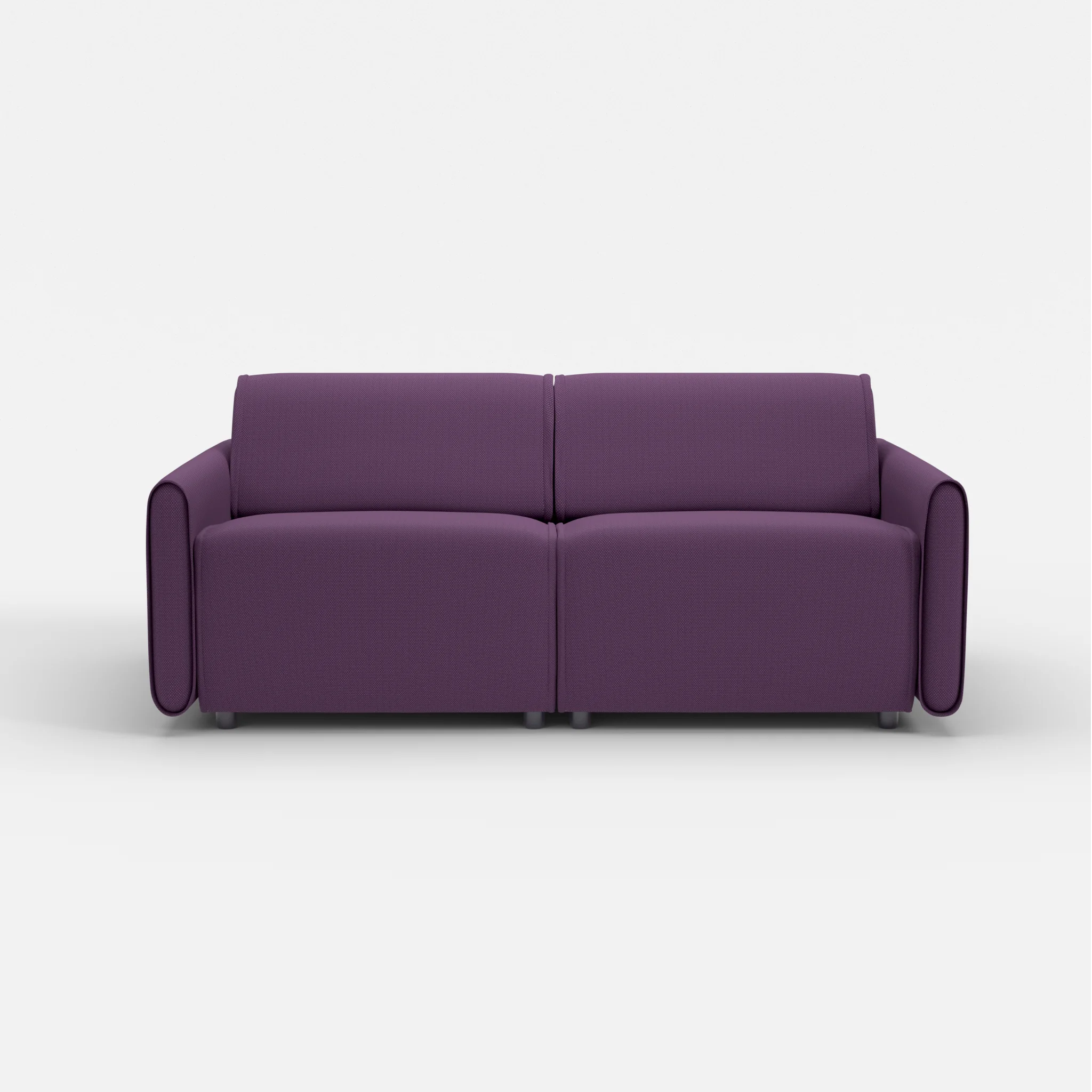 2 Sitzer Sofa Belleform mit schmaler Armlehne 2 novumprune in Violett von vorne