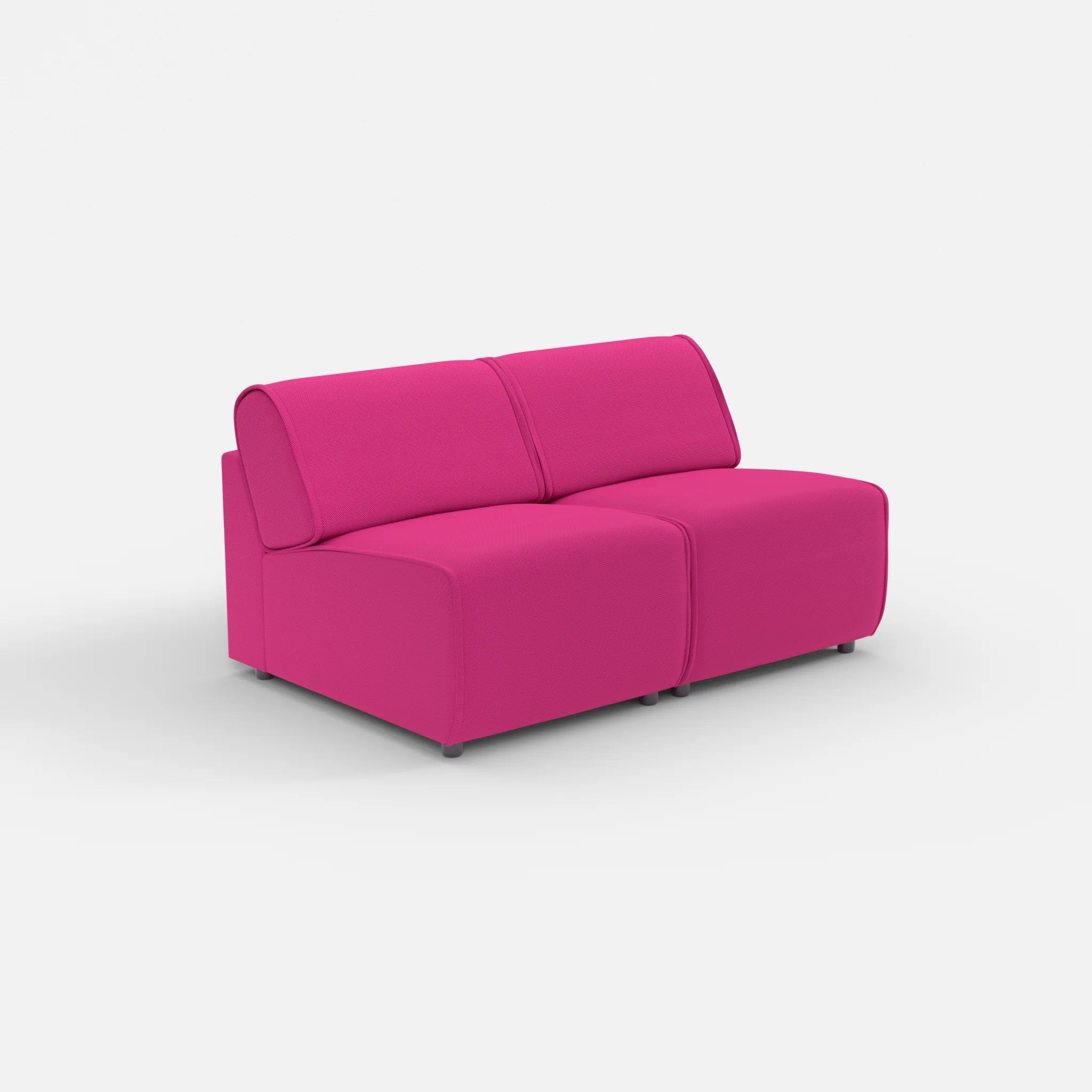 2 Sitzer Sofa Belleform ohne Armlehne 1 novummagenta in Magenta von der Seite