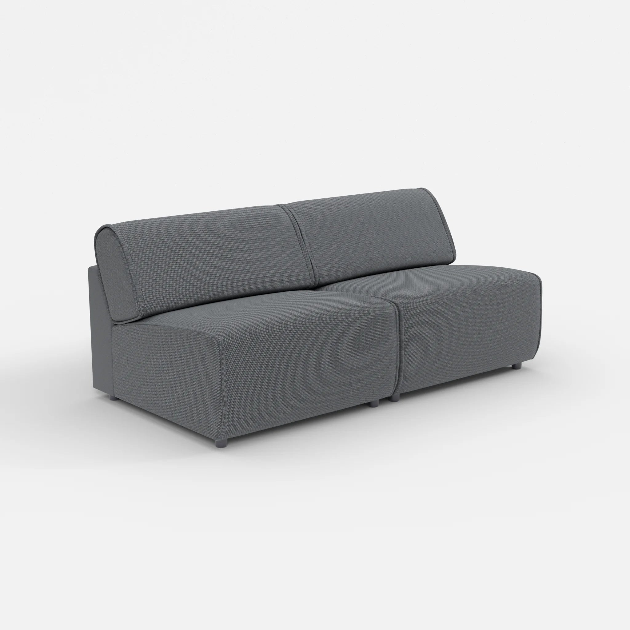 2 Sitzer Sofa Belleform ohne Armlehne 3 credoasphalt in Anthrazit von der Seite