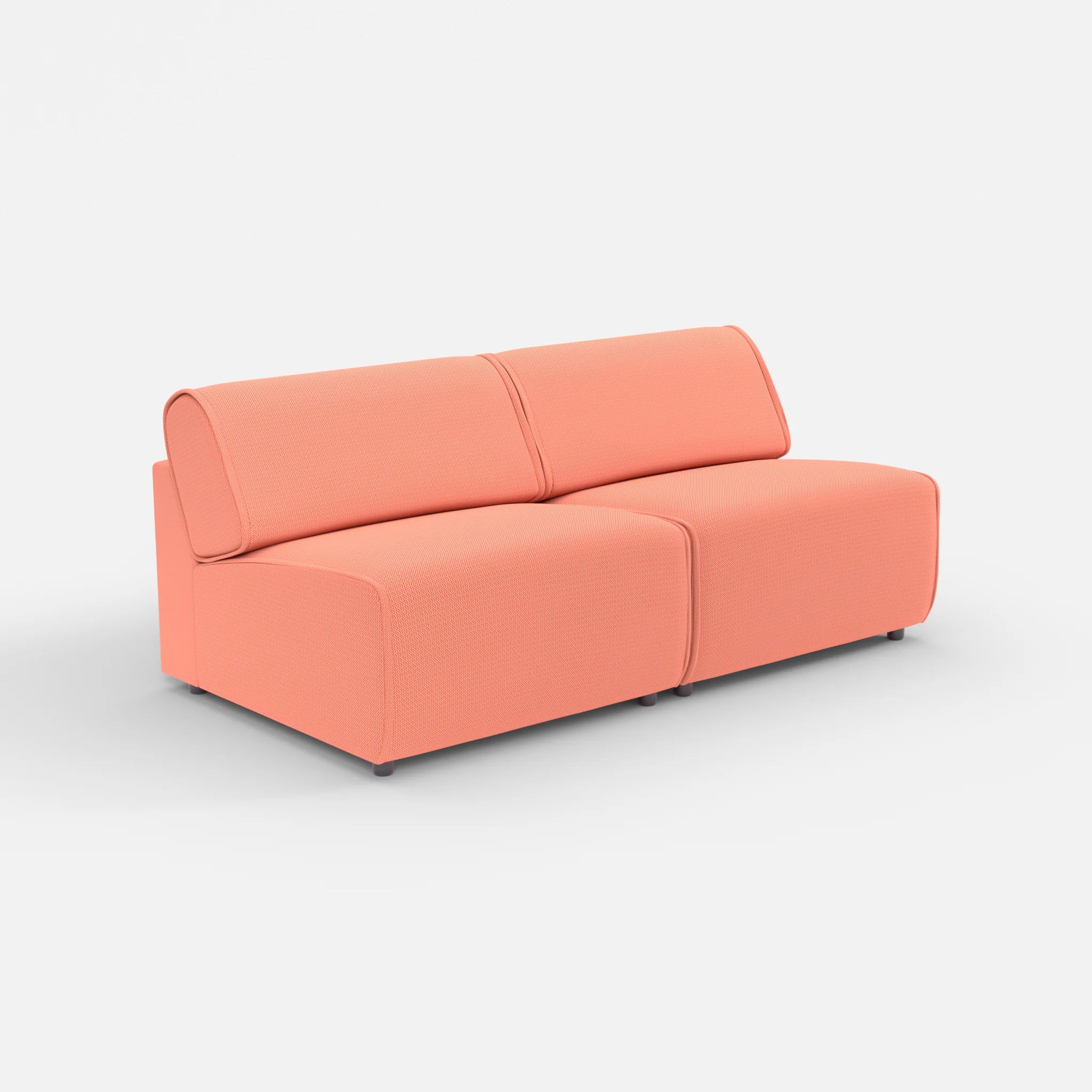 2 Sitzer Sofa Belleform ohne Armlehne 3 credograpefruit in Coral von der Seite