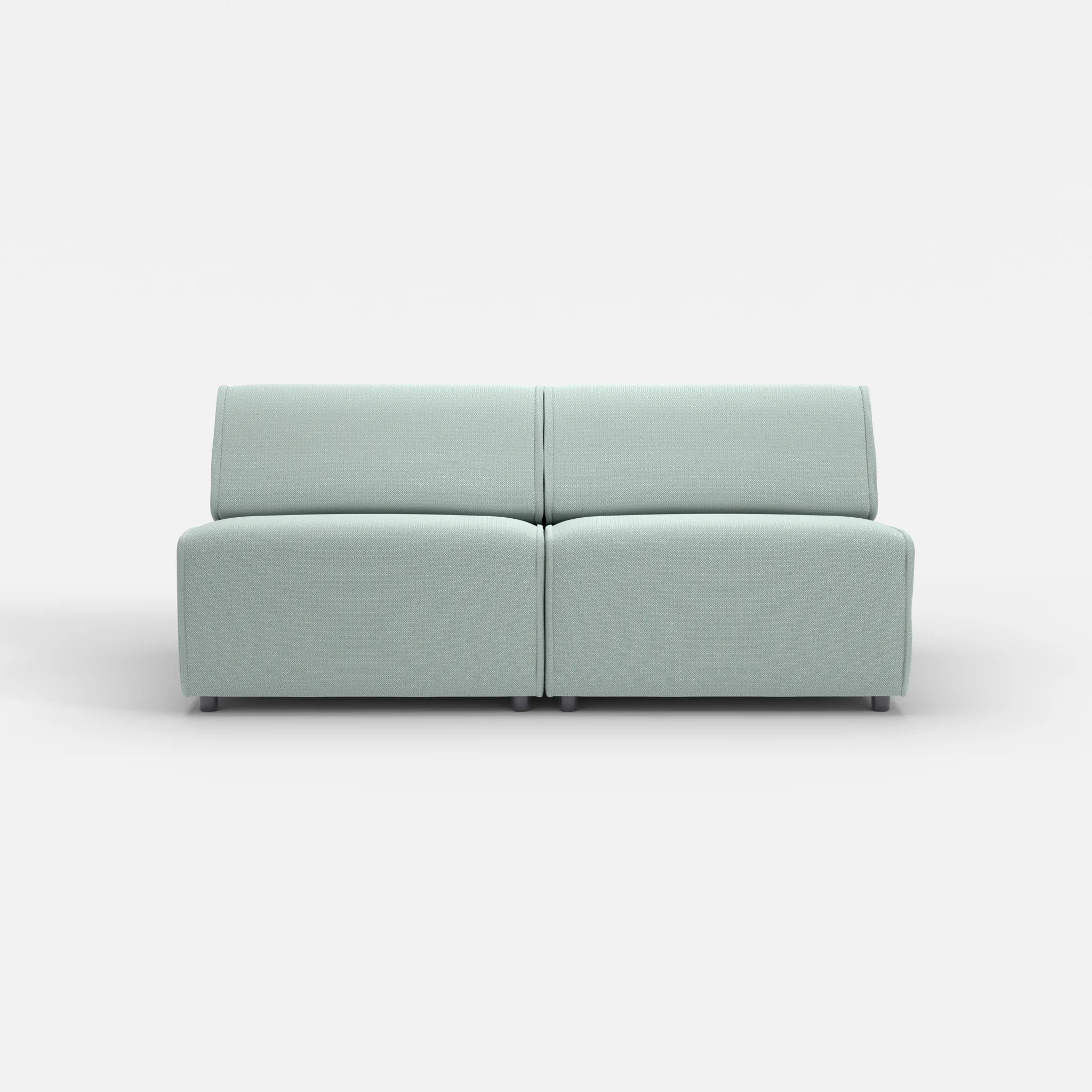 2 Sitzer Sofa Belleform ohne Armlehne 3 credolake in Graublau von vorne