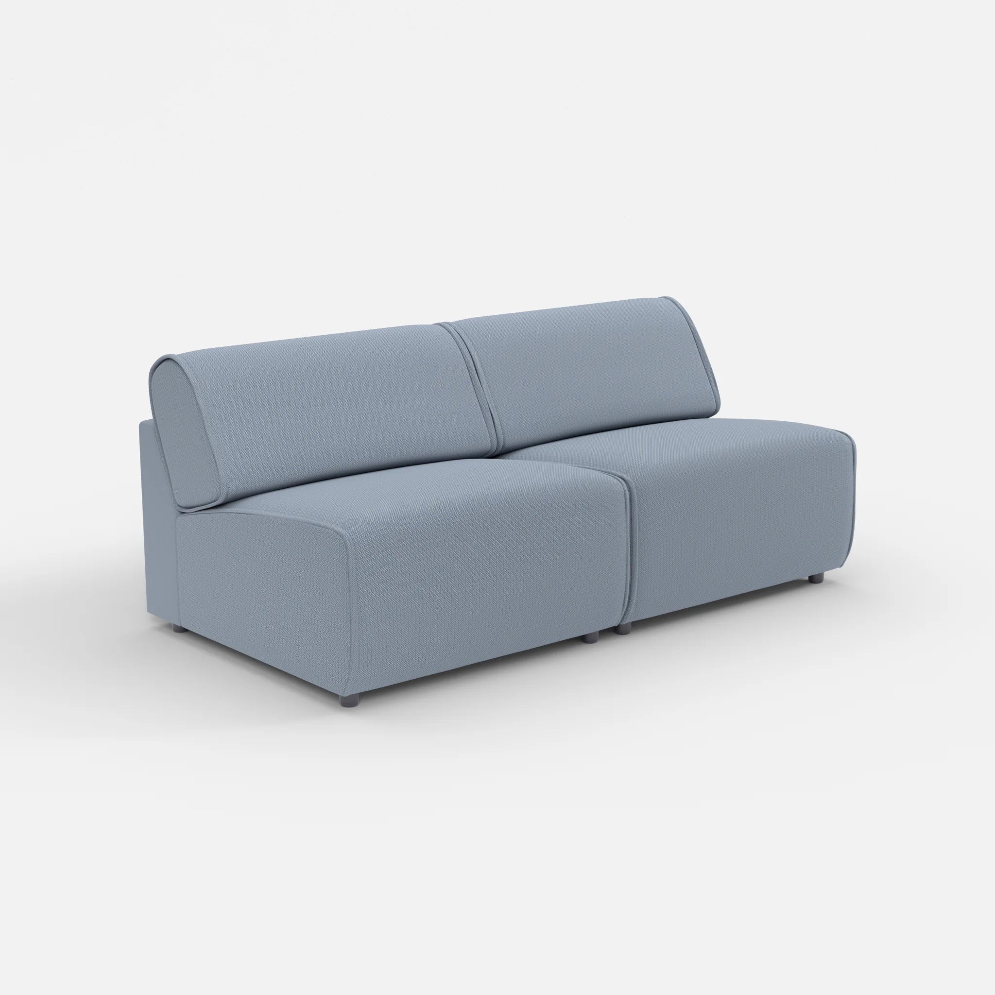 2 Sitzer Sofa Belleform ohne Armlehne 3 credosea in Blau von der Seite