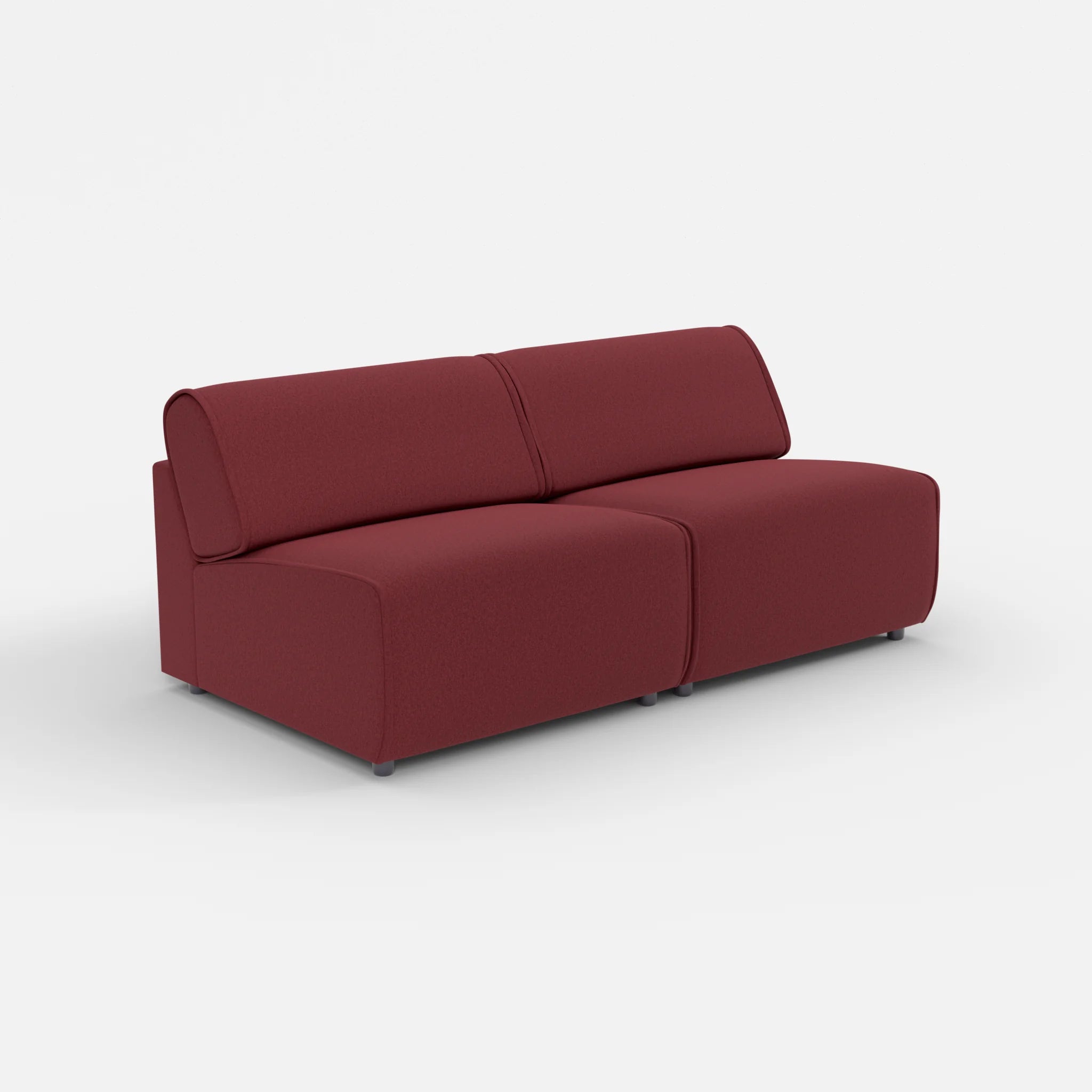 2 Sitzer Sofa Belleform ohne Armlehne 3 dama0034 in Bordeaux von der Seite