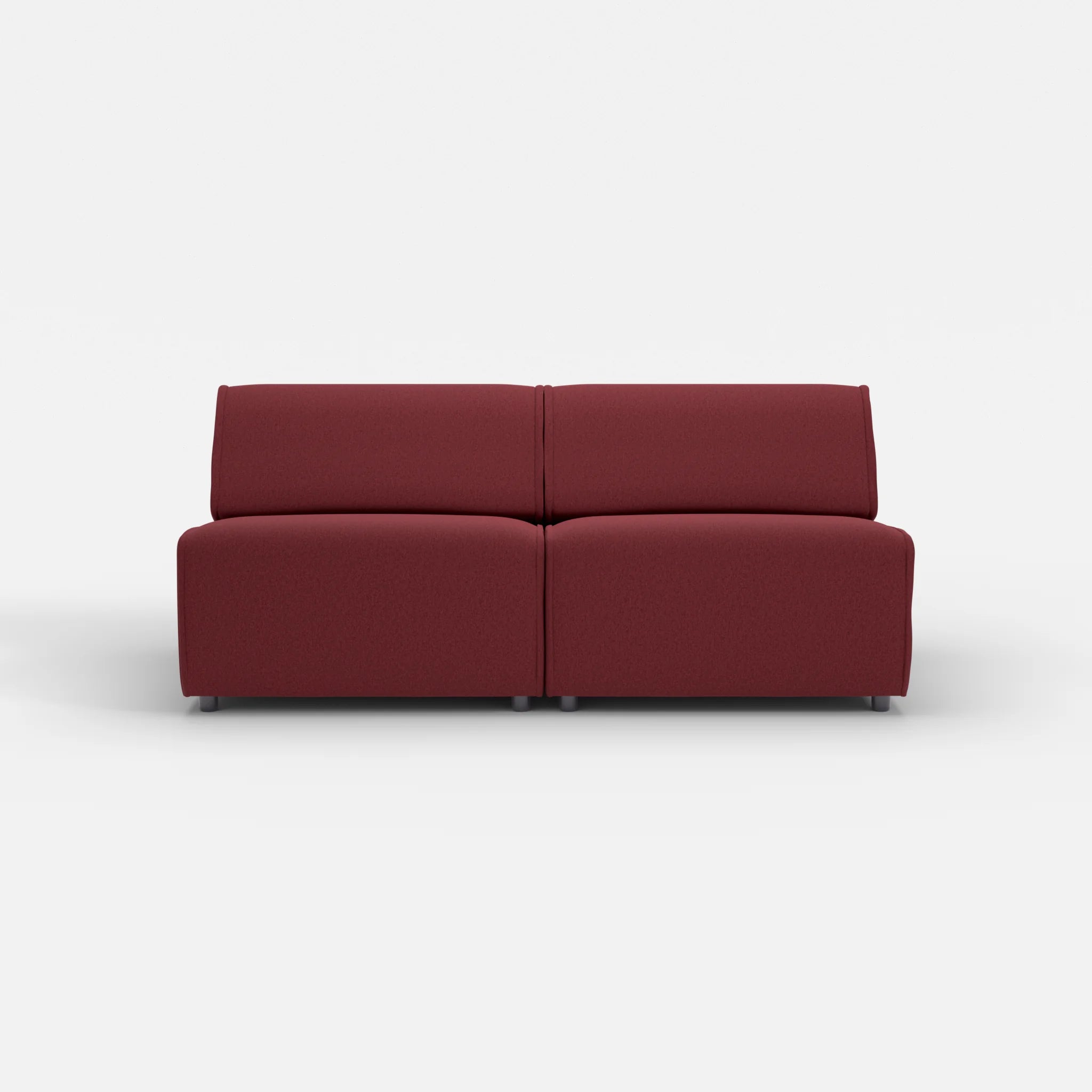 2 Sitzer Sofa Belleform ohne Armlehne 3 dama0034 in Bordeaux von vorne