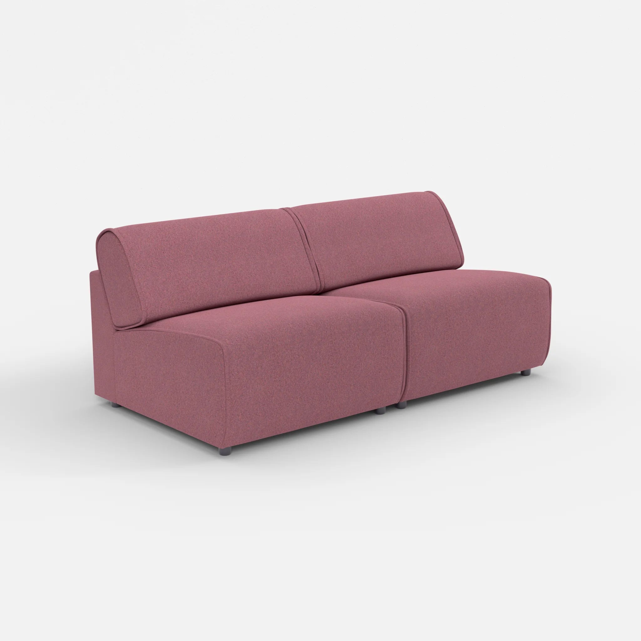 2 Sitzer Sofa Belleform ohne Armlehne 3 dama0041 in Violett von der Seite