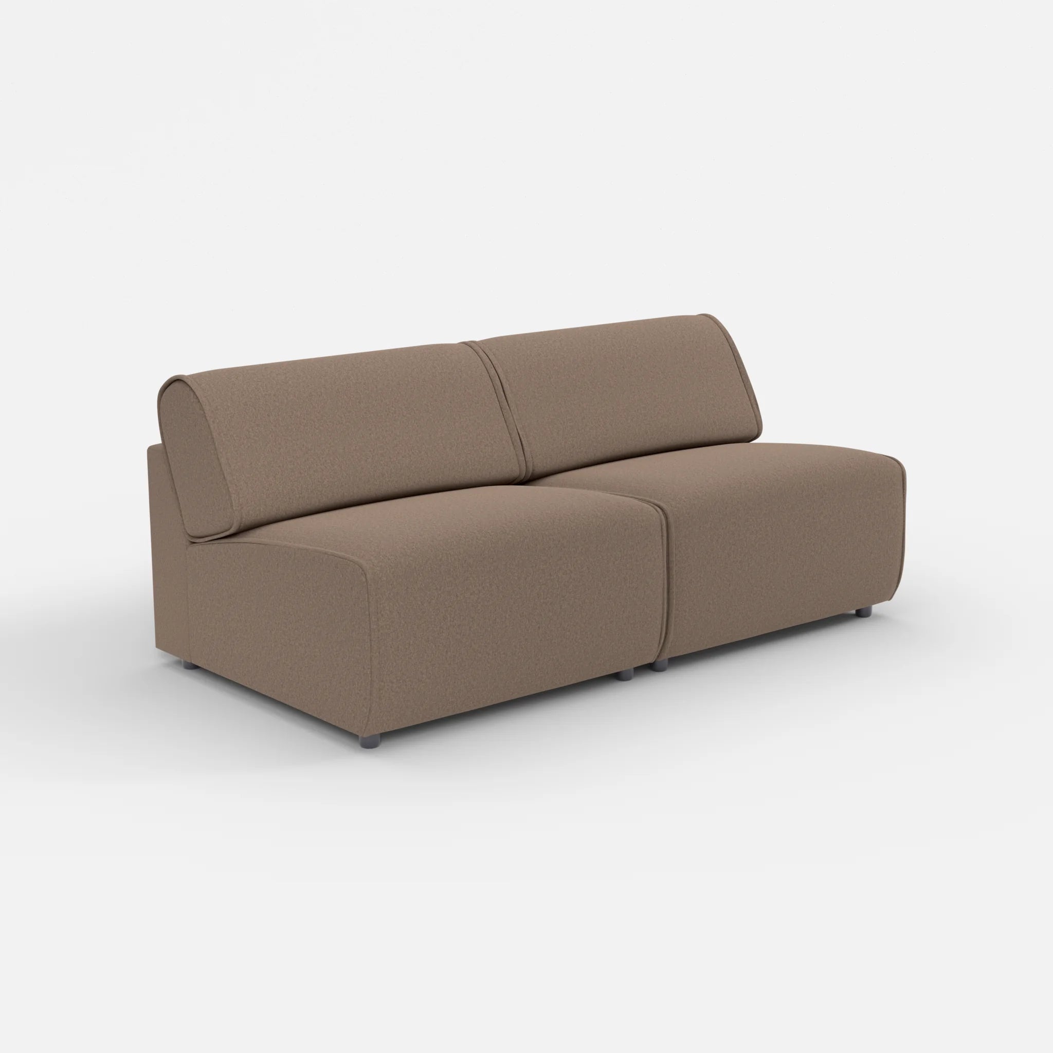 2 Sitzer Sofa Belleform ohne Armlehne 3 dama0051 in Braun von der Seite