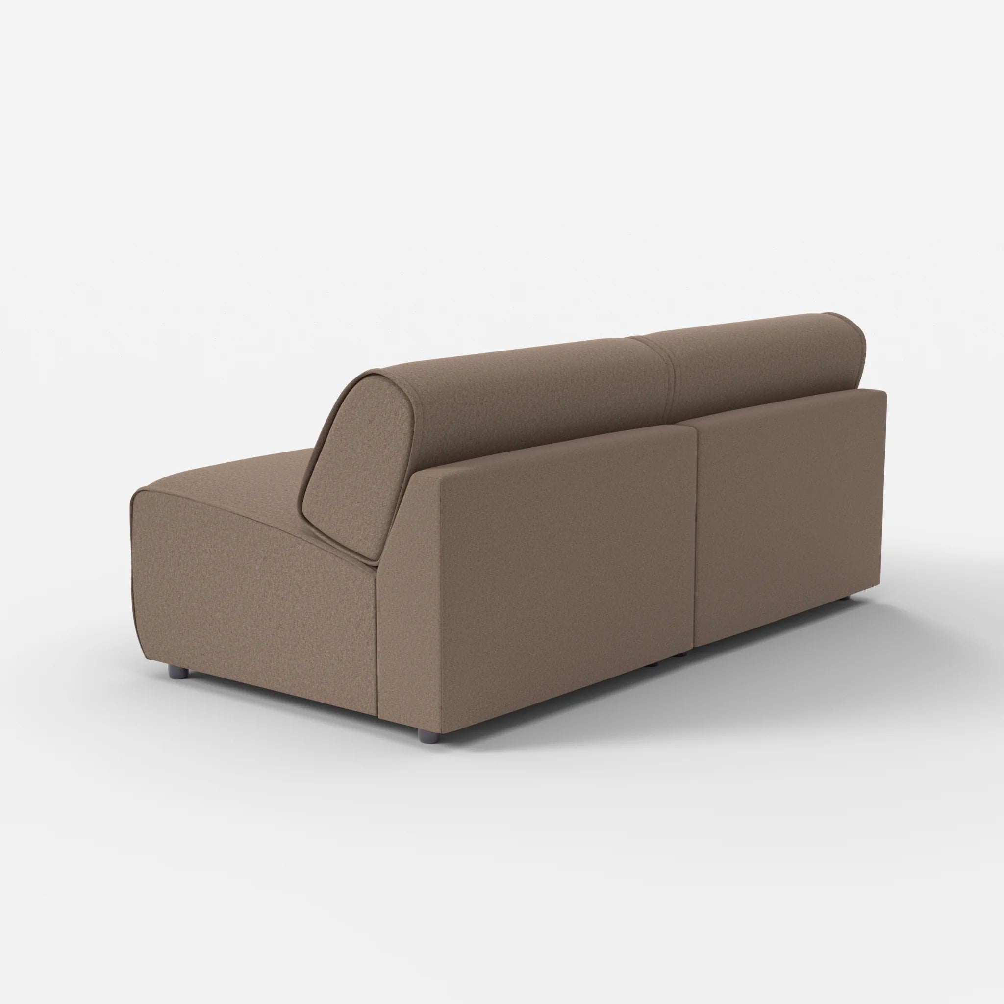 2 Sitzer Sofa Belleform ohne Armlehne 3 dama0051 in Braun von hinten