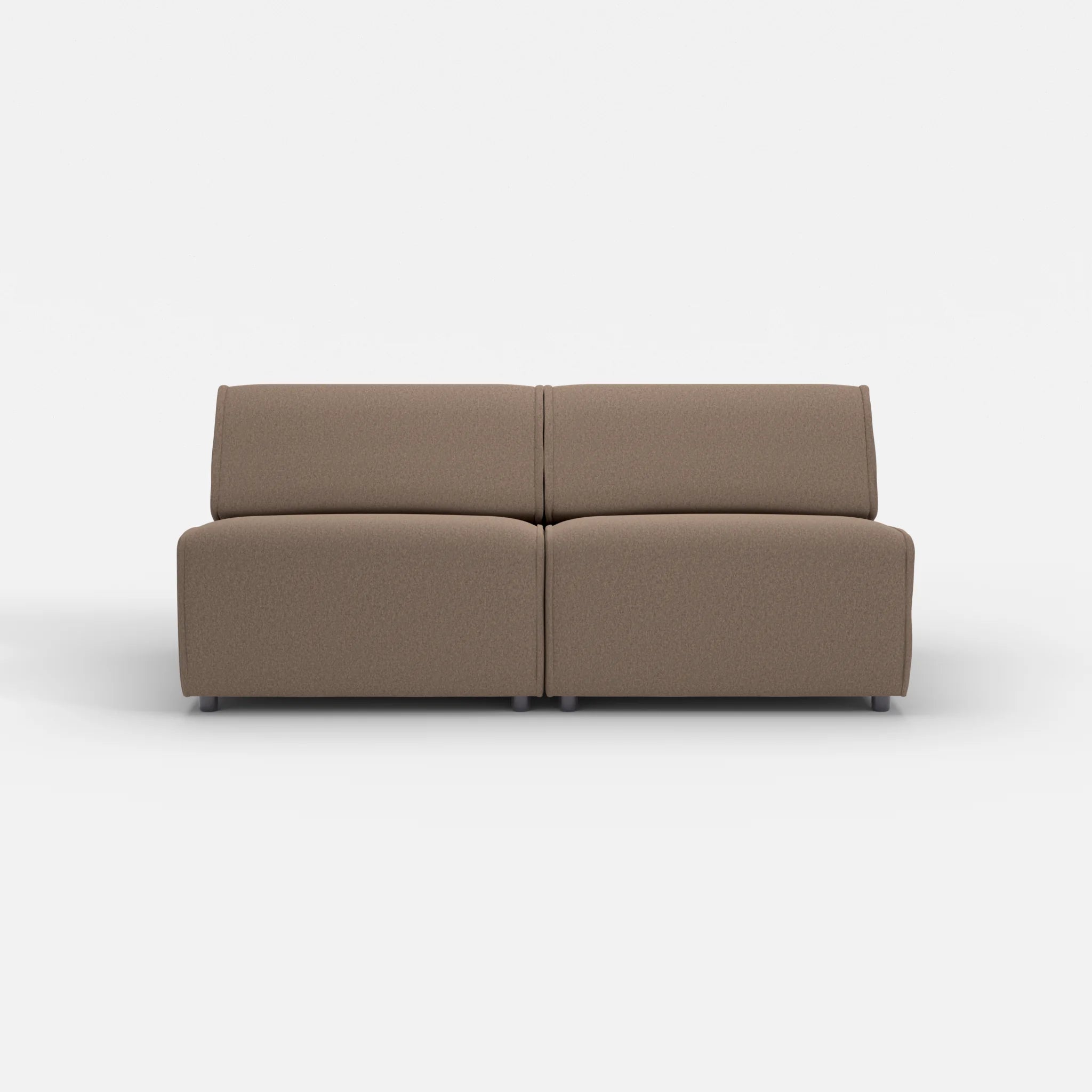 2 Sitzer Sofa Belleform ohne Armlehne 3 dama0051 in Braun von vorne