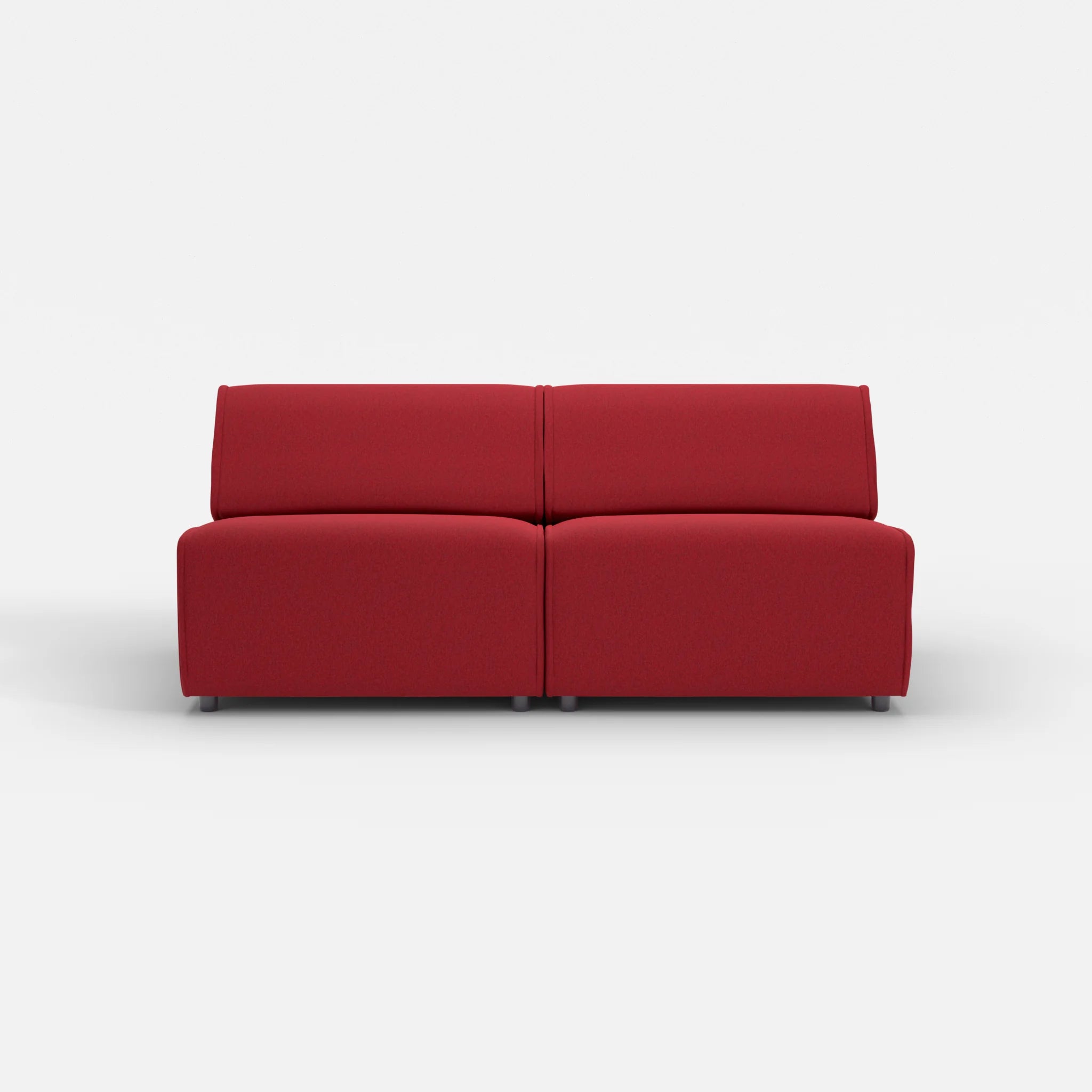 2 Sitzer Sofa Belleform ohne Armlehne 3 dama0053 in Rot von vorne