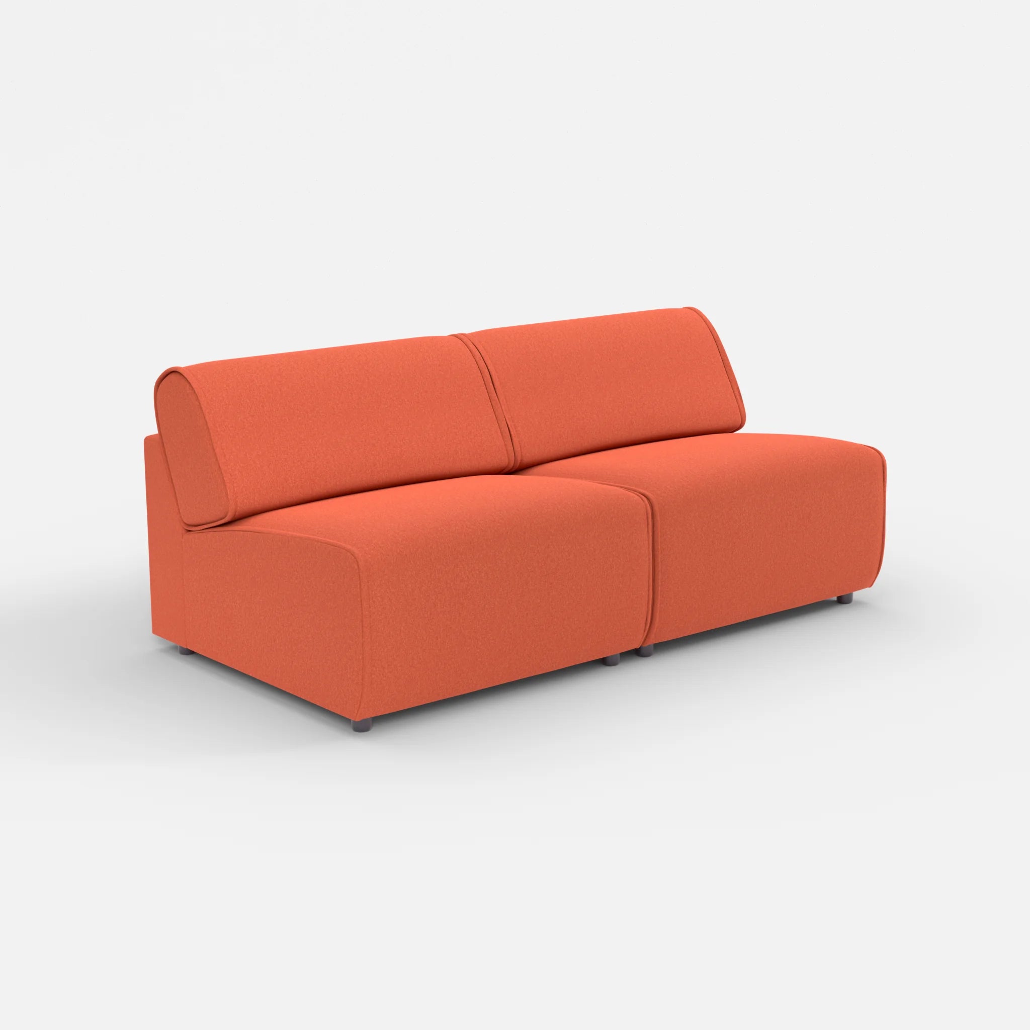 2 Sitzer Sofa Belleform ohne Armlehne 3 dama0062 in Orange von der Seite