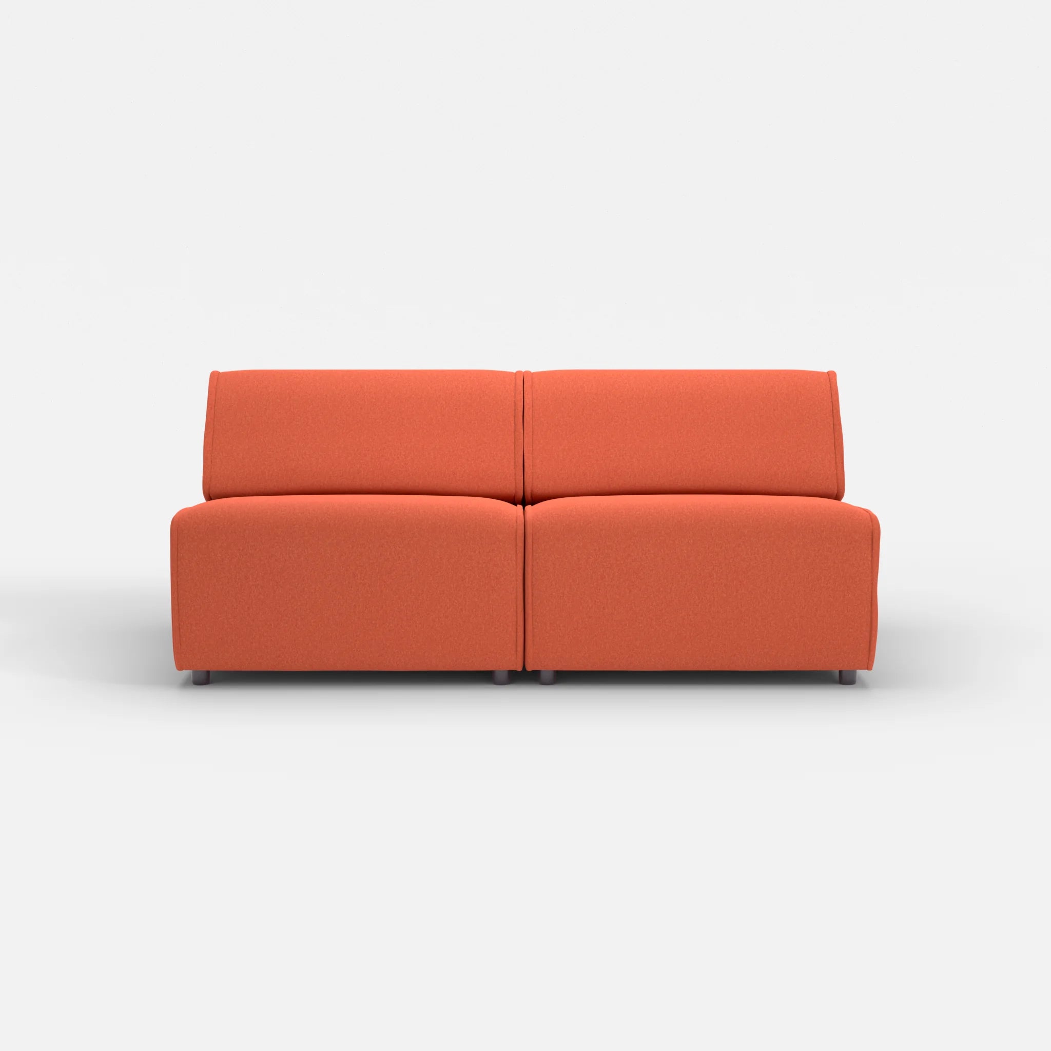 2 Sitzer Sofa Belleform ohne Armlehne 3 dama0062 in Orange von vorne