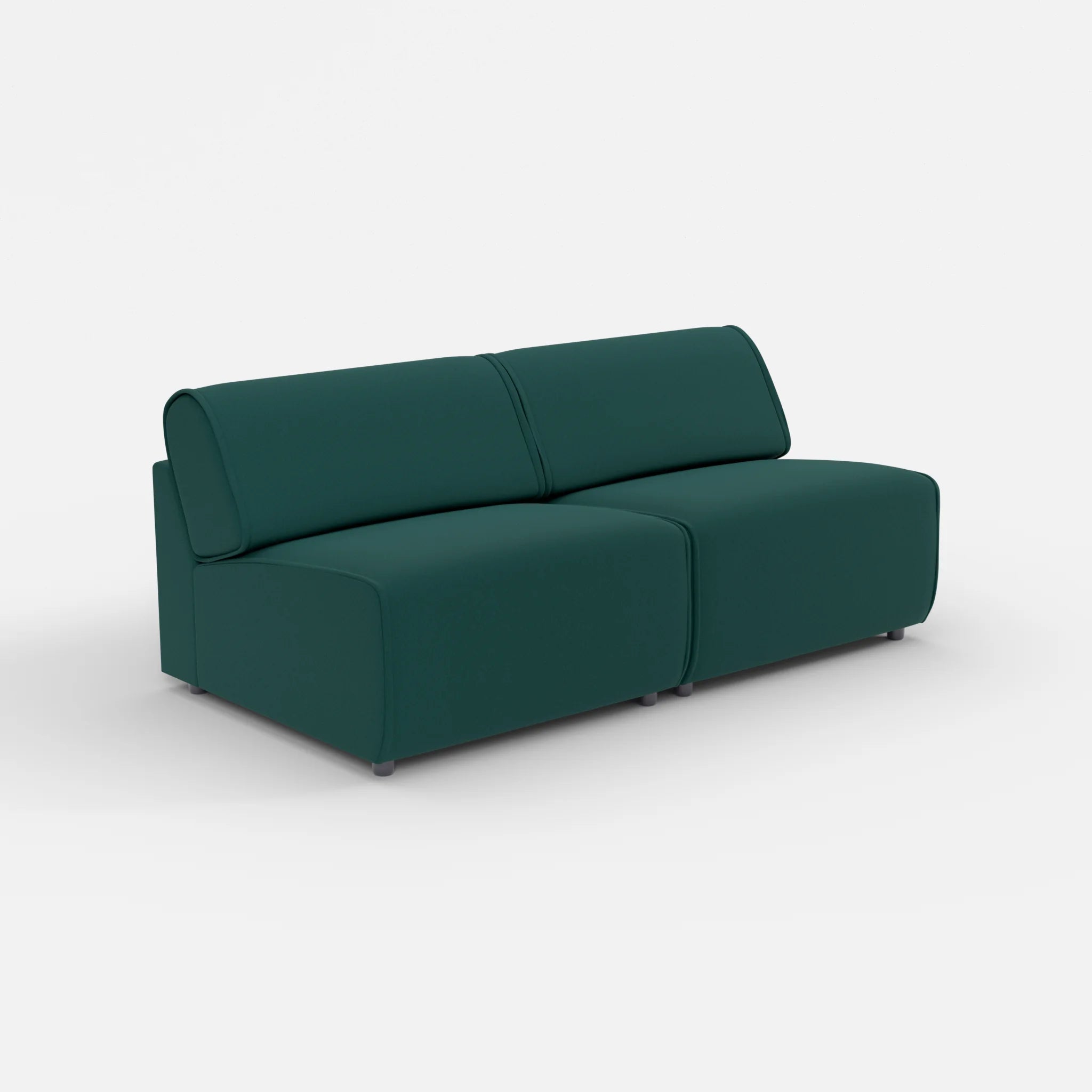 2 Sitzer Sofa Belleform ohne Armlehne 3 dama0073 in Petrol von der Seite