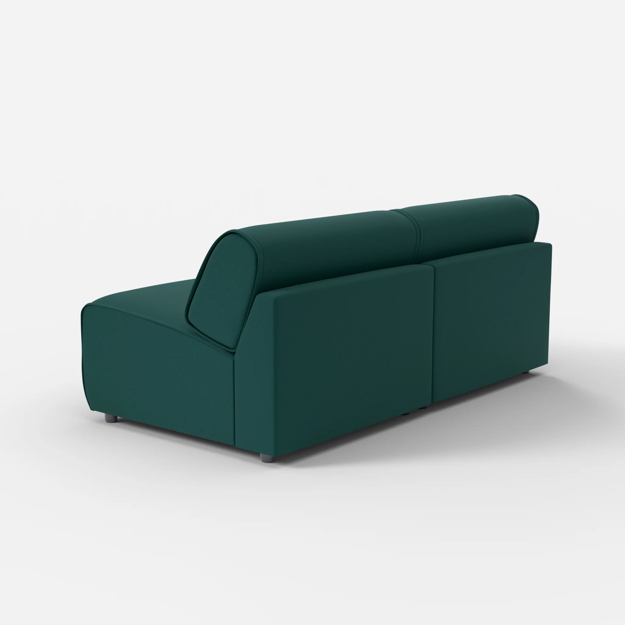 2 Sitzer Sofa Belleform ohne Armlehne 3 dama0073 in Petrol von hinten