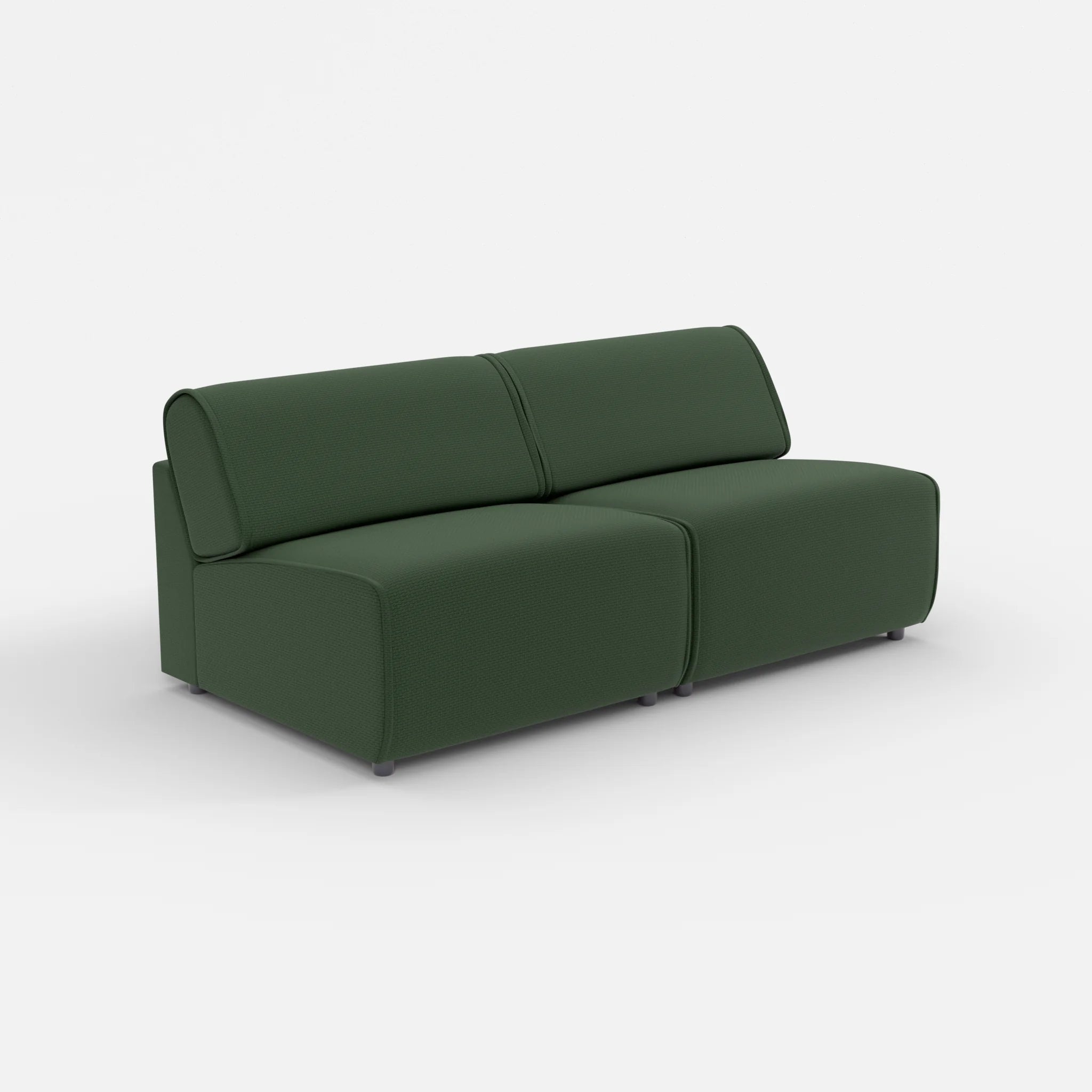 2 Sitzer Sofa Belleform ohne Armlehne 3 nabucco7029 in Dunkelgrün von der Seite