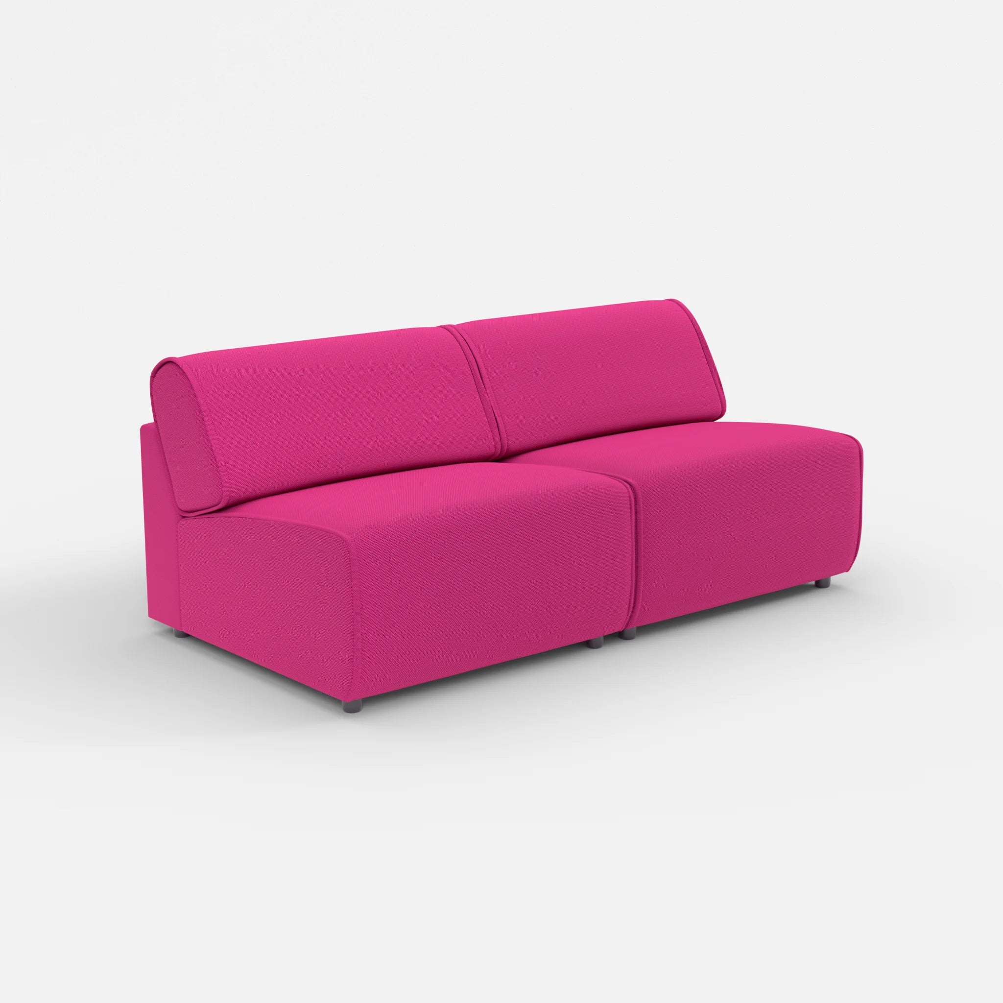 2 Sitzer Sofa Belleform ohne Armlehne 3 novummagenta in Magenta von der Seite