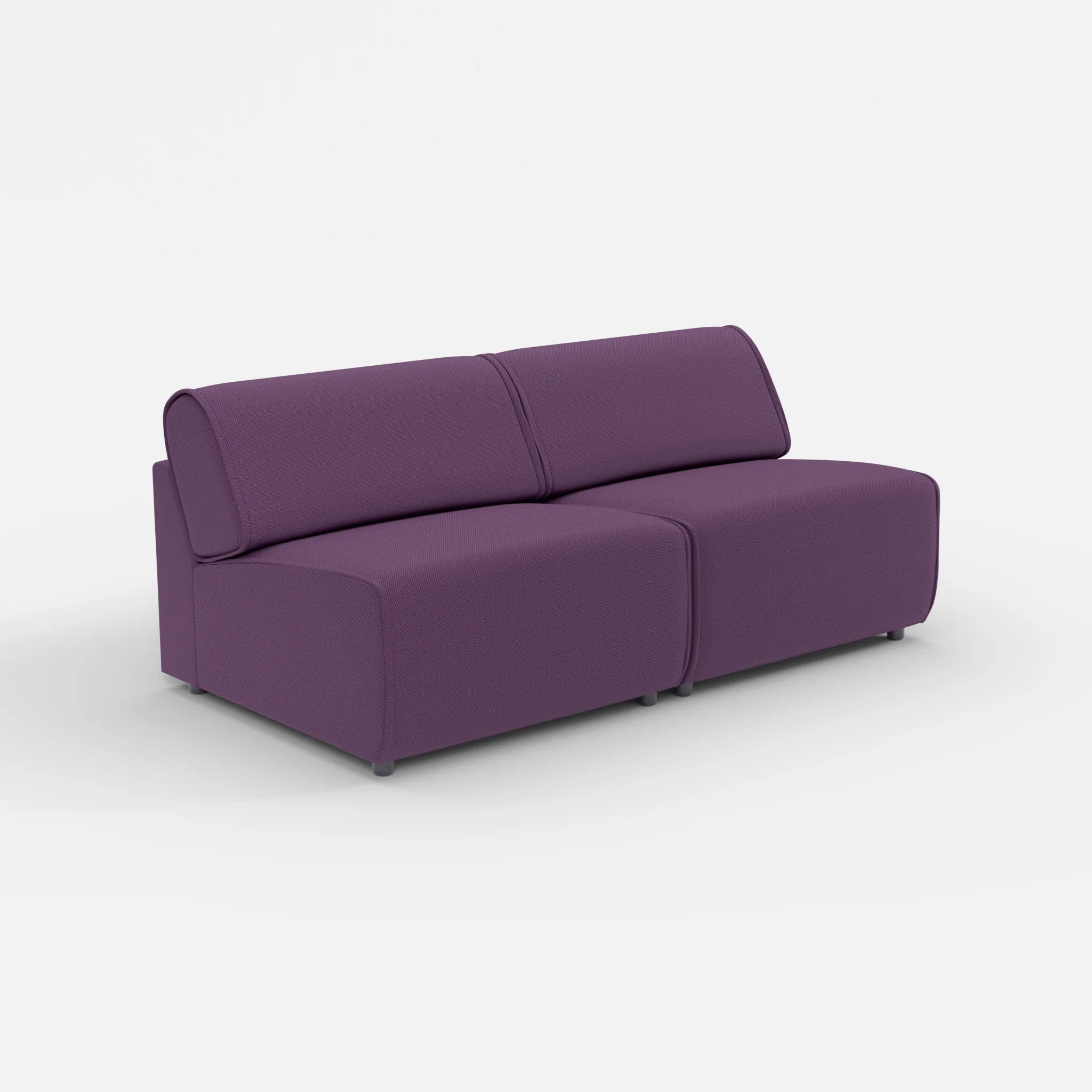 2 Sitzer Sofa Belleform ohne Armlehne 3 novumprune in Violett von der Seite