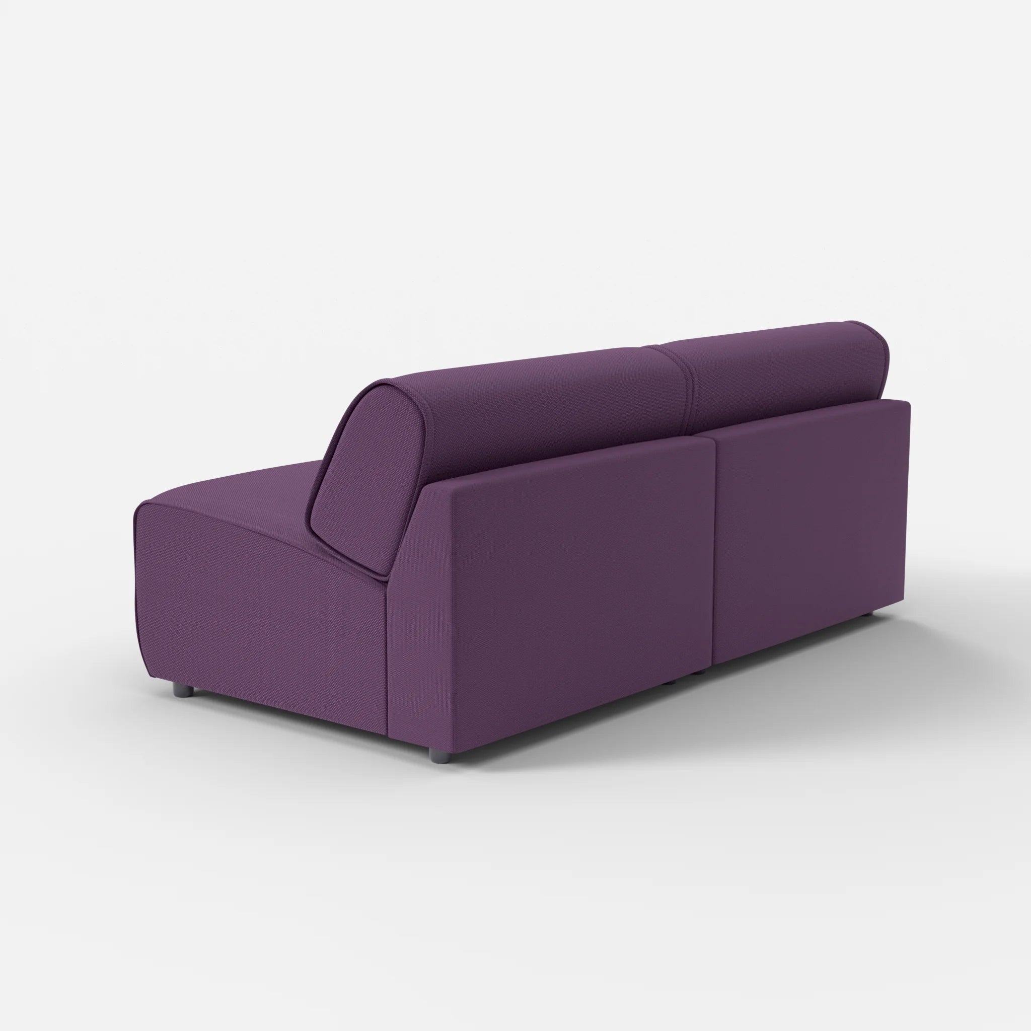 2 Sitzer Sofa Belleform ohne Armlehne 3 novumprune in Violett von hinten