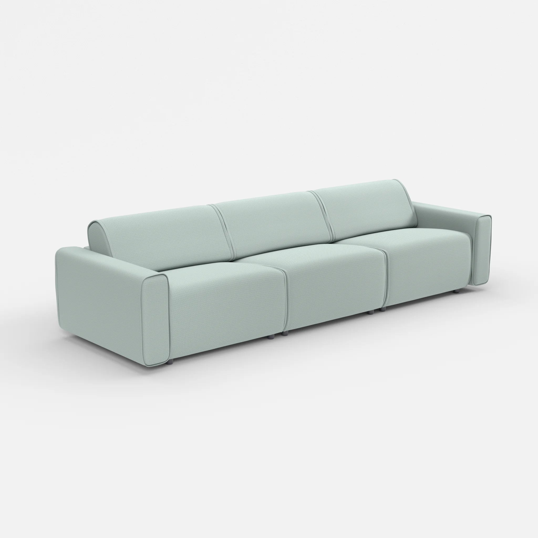 3 Sitzer Sofa Belleform mit breiter Armlehne 3 credolake in Graublau von der Seite