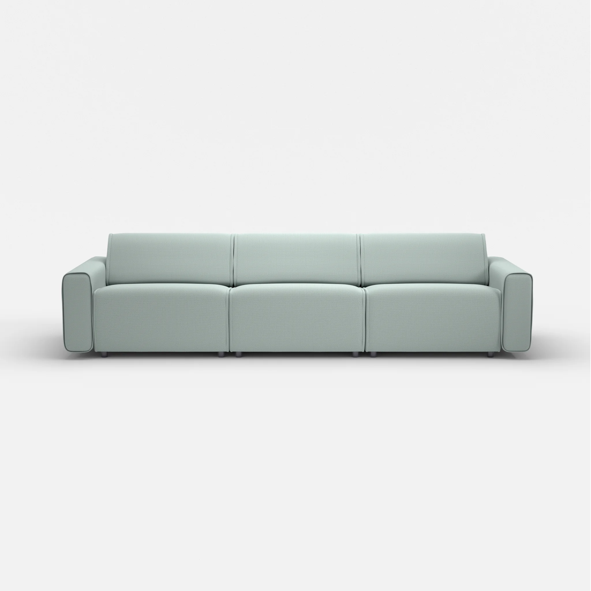 3 Sitzer Sofa Belleform mit breiter Armlehne 3 credolake in Graublau von vorne