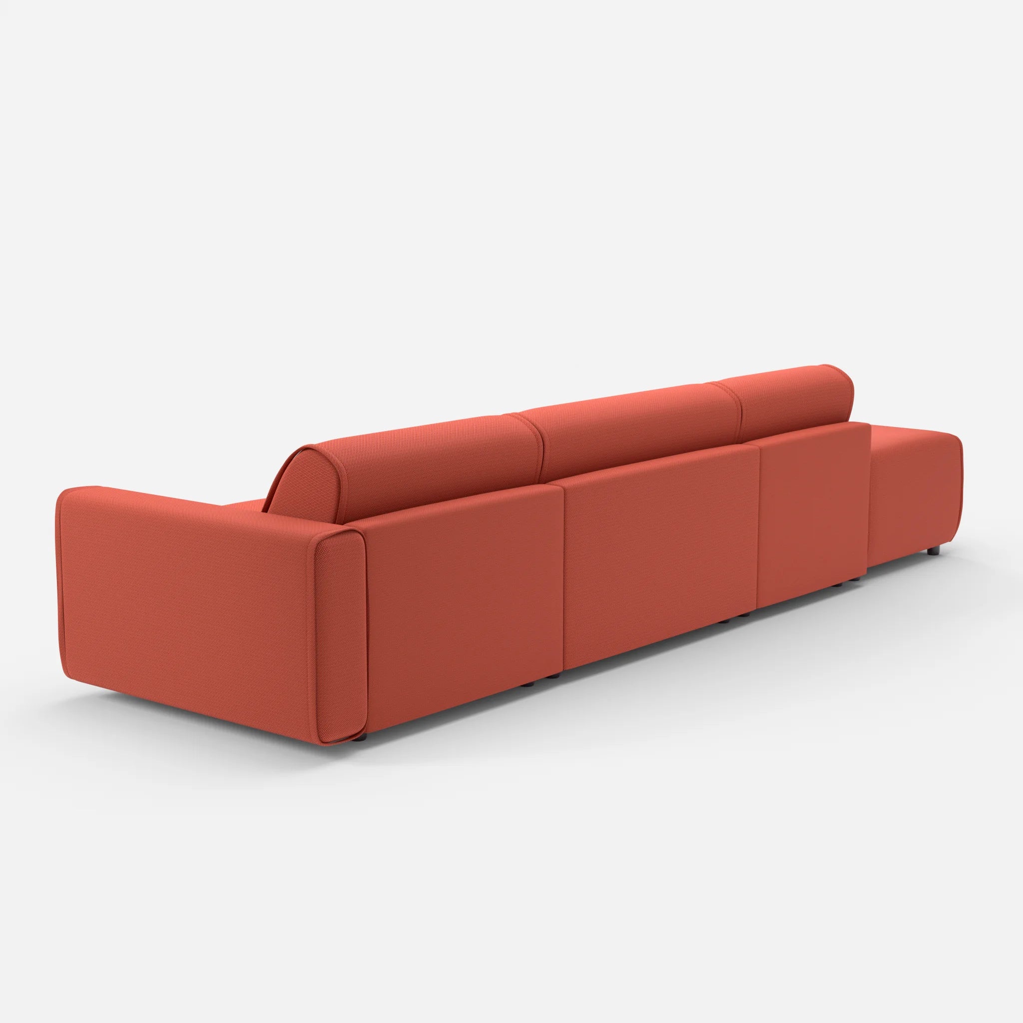 3 Sitzer Sofa Belleform mit offener Seite links 1 credolampion in Rot von hinten