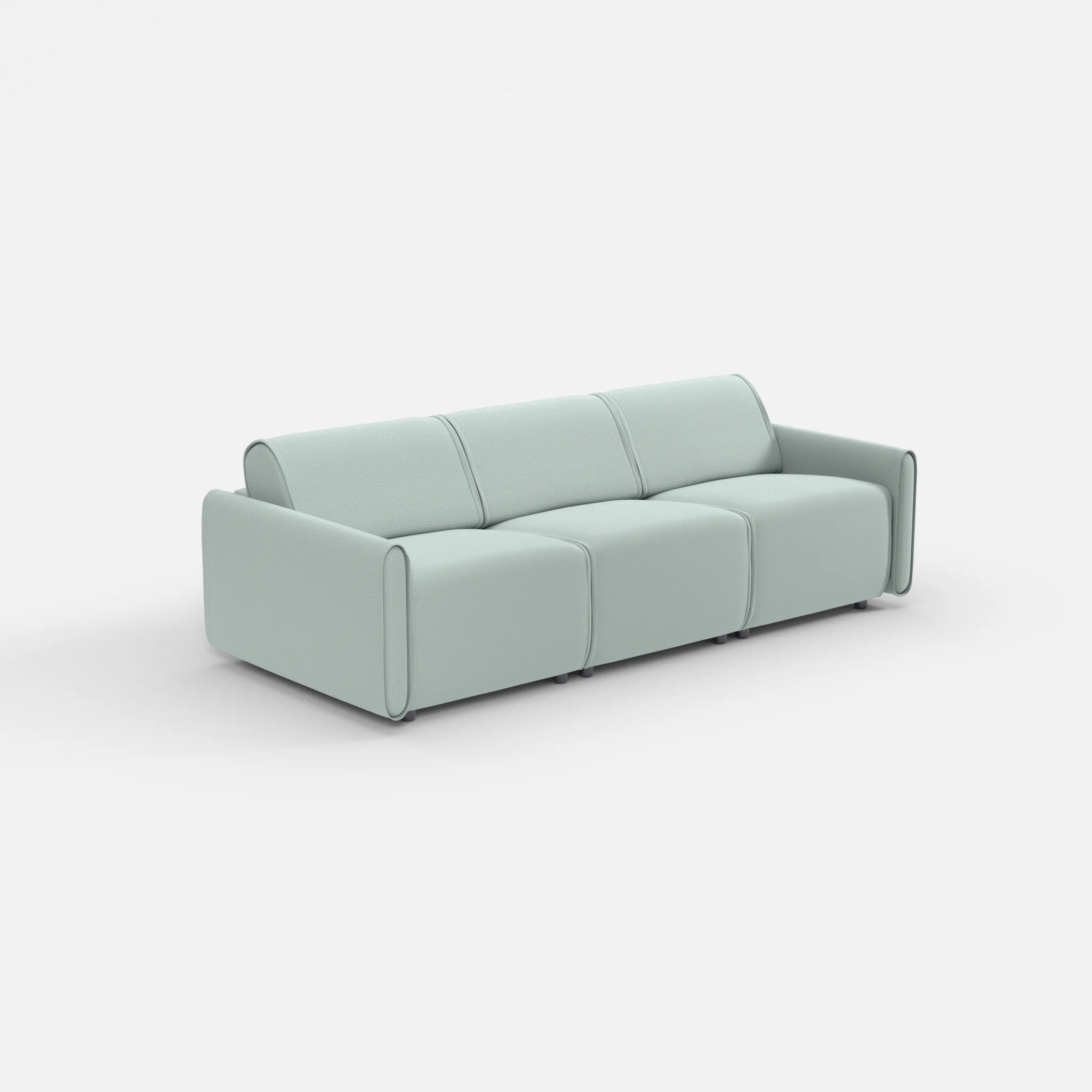 3 Sitzer Sofa Belleform mit schmaler Armlehne 1 credolake in Graublau von der Seite