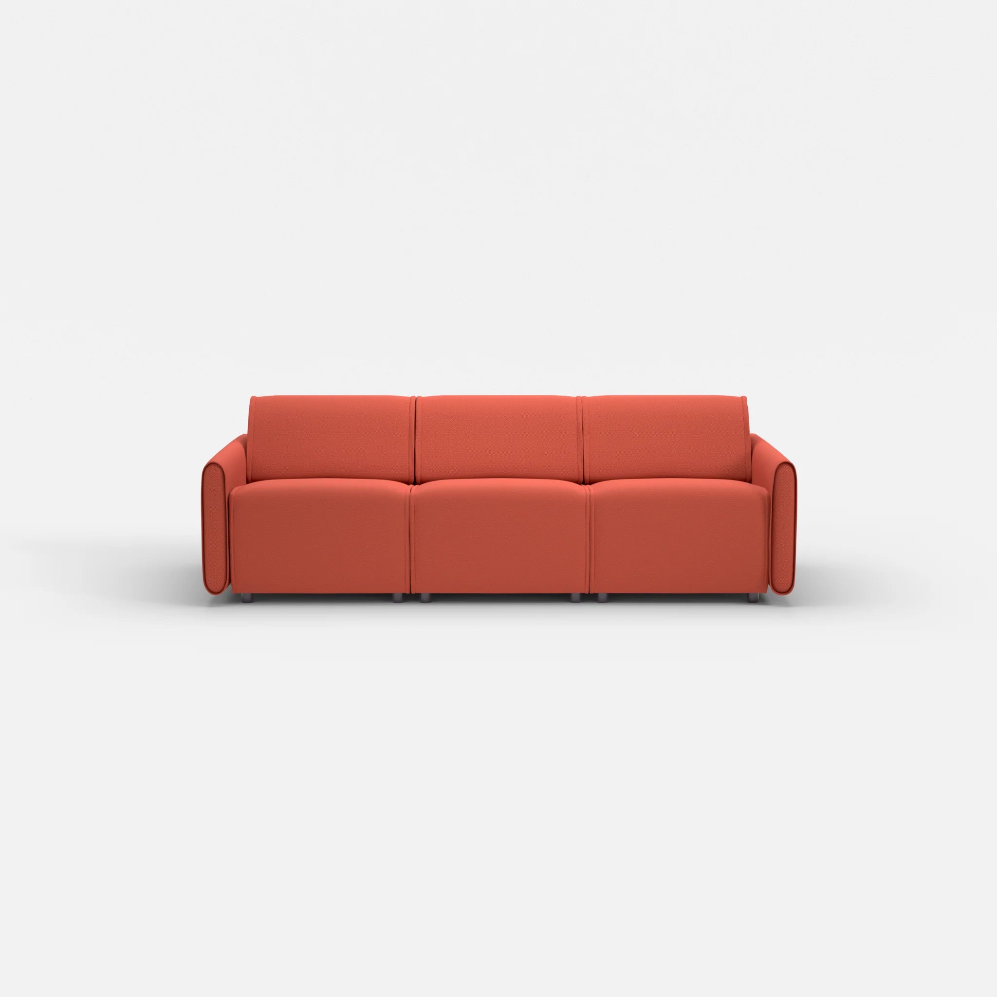 3 Sitzer Sofa Belleform mit schmaler Armlehne 1 credolampion in Rot von vorne