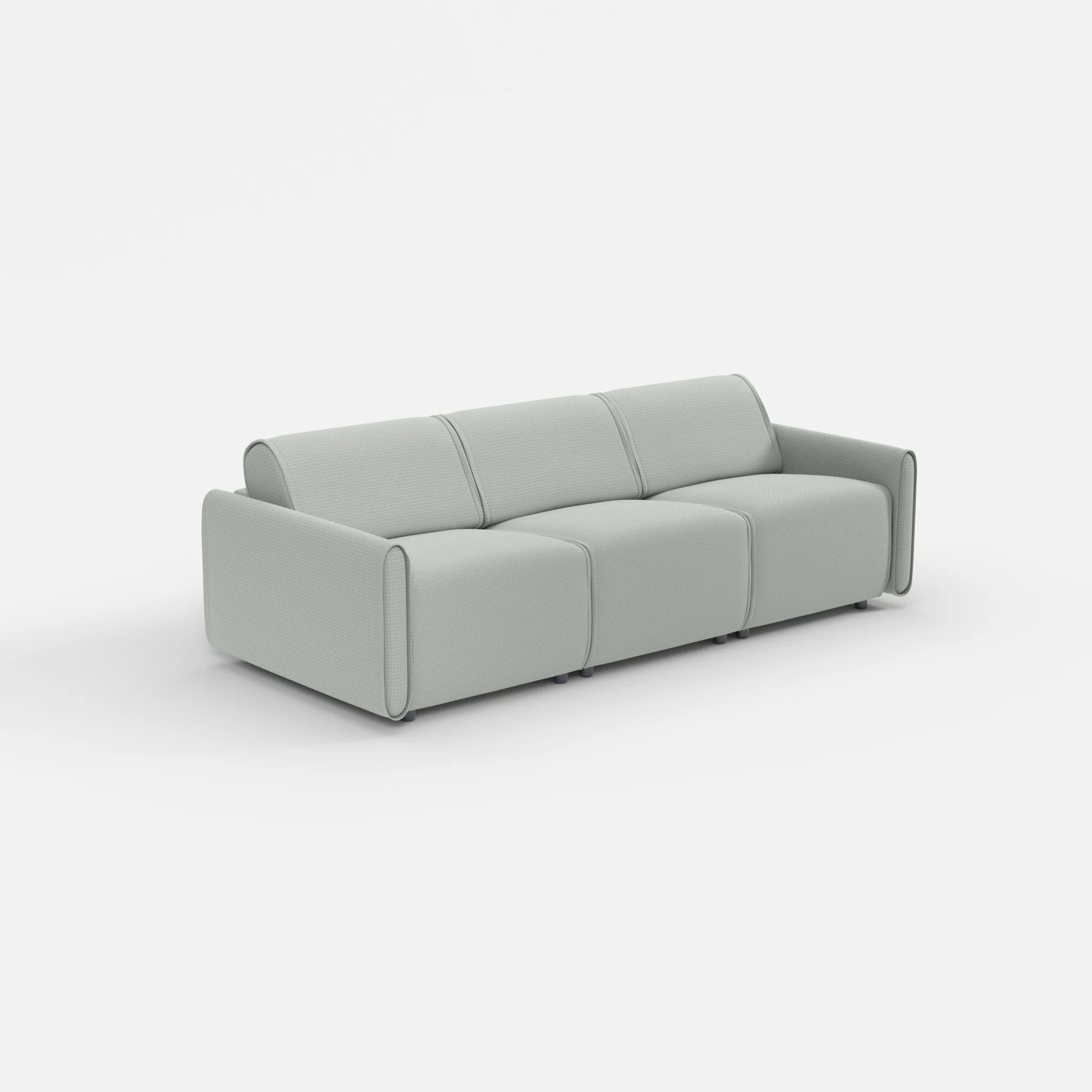 3 Sitzer Sofa Belleform mit schmaler Armlehne 1 credopepper in Dunkelgrau von der Seite