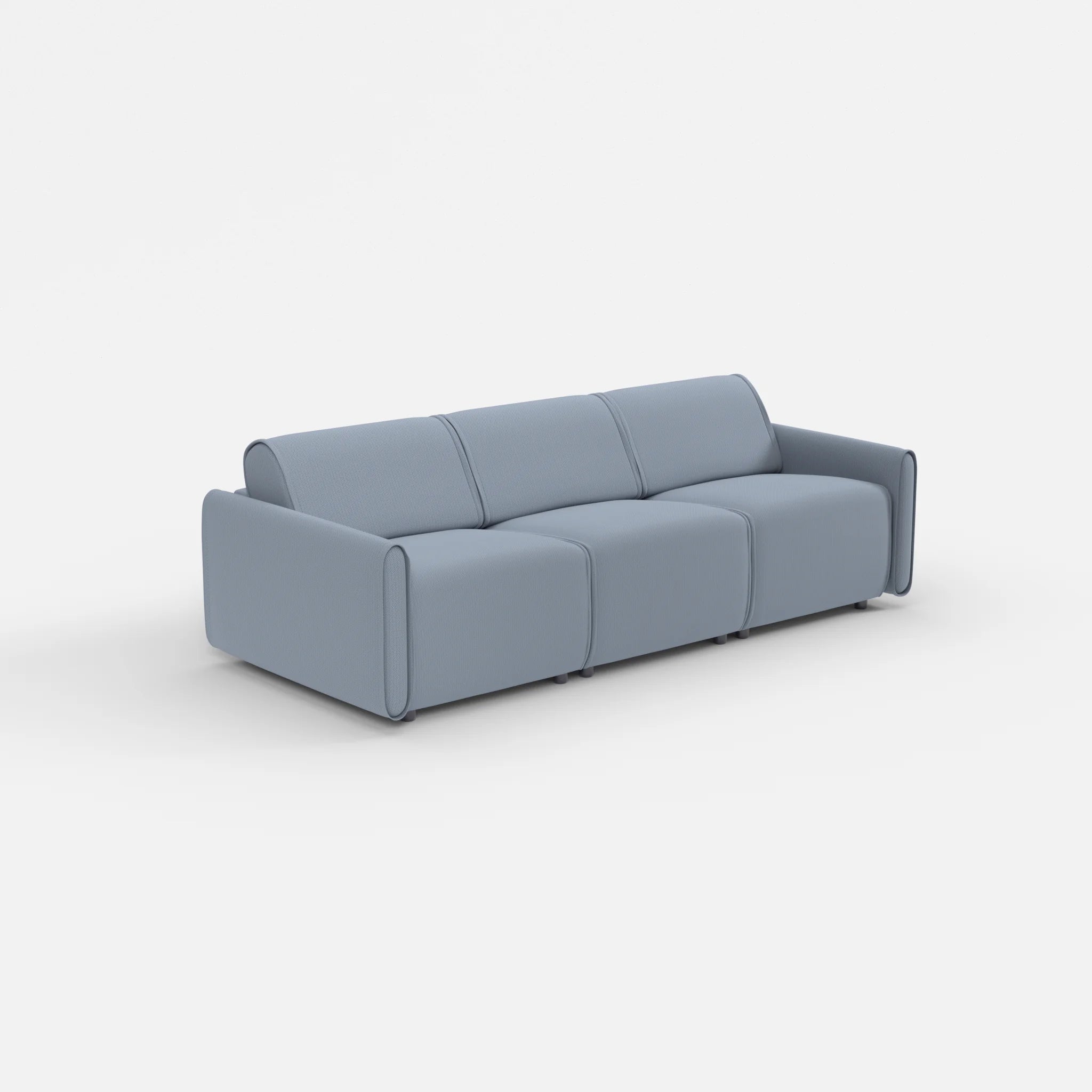 3 Sitzer Sofa Belleform mit schmaler Armlehne 1 credosea in Blau von der Seite