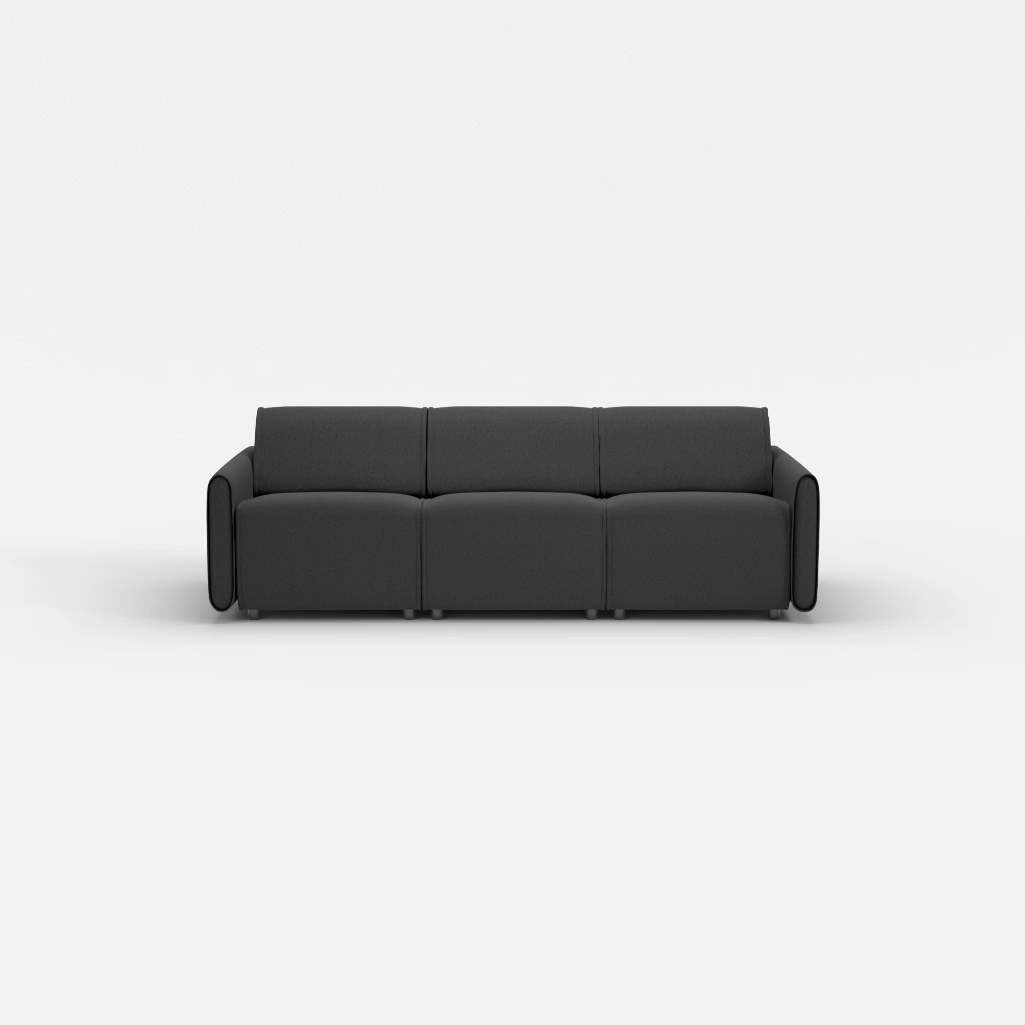 3 Sitzer Sofa Belleform mit schmaler Armlehne 1 dama0002 in Anthrazit von vorne