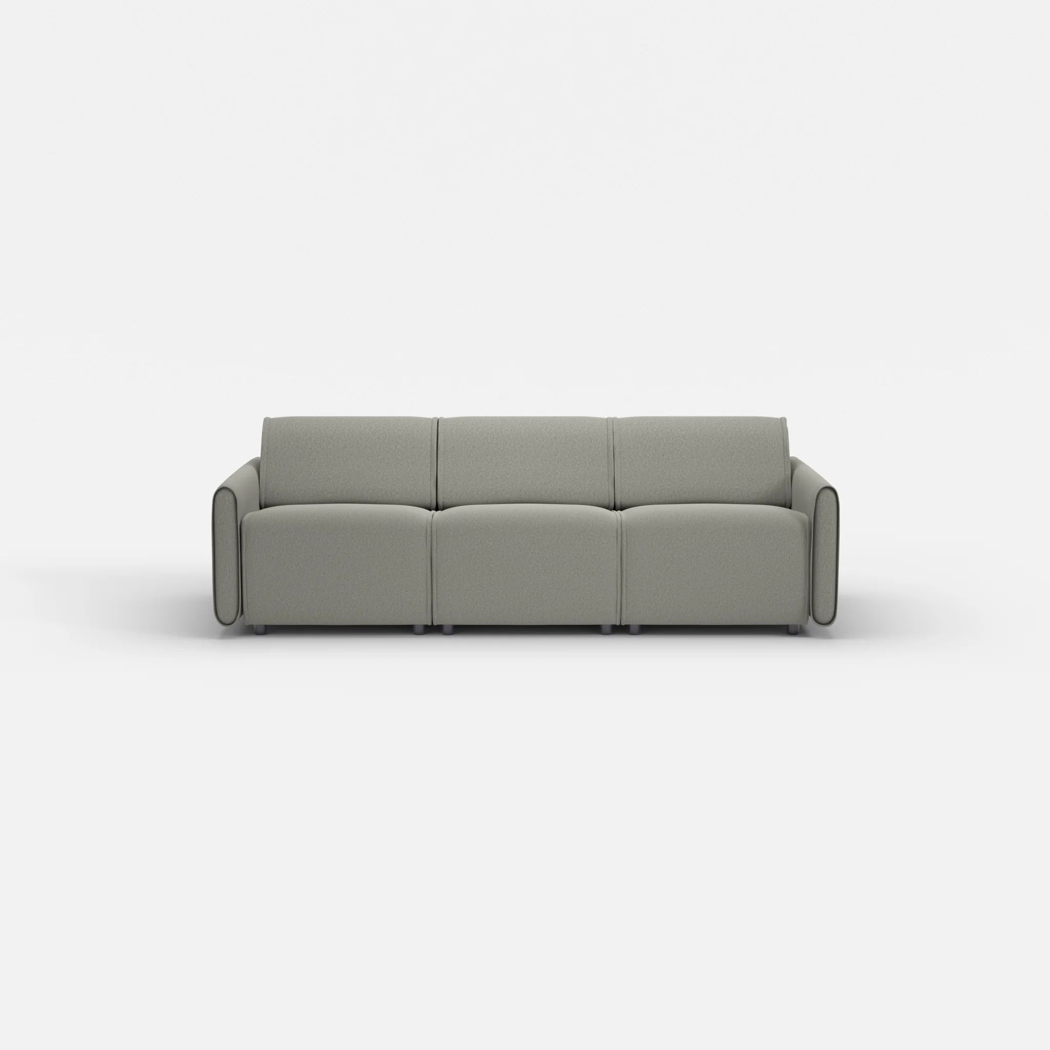 3 Sitzer Sofa Belleform mit schmaler Armlehne 1 dama0003 in Mittelgrau von vorne