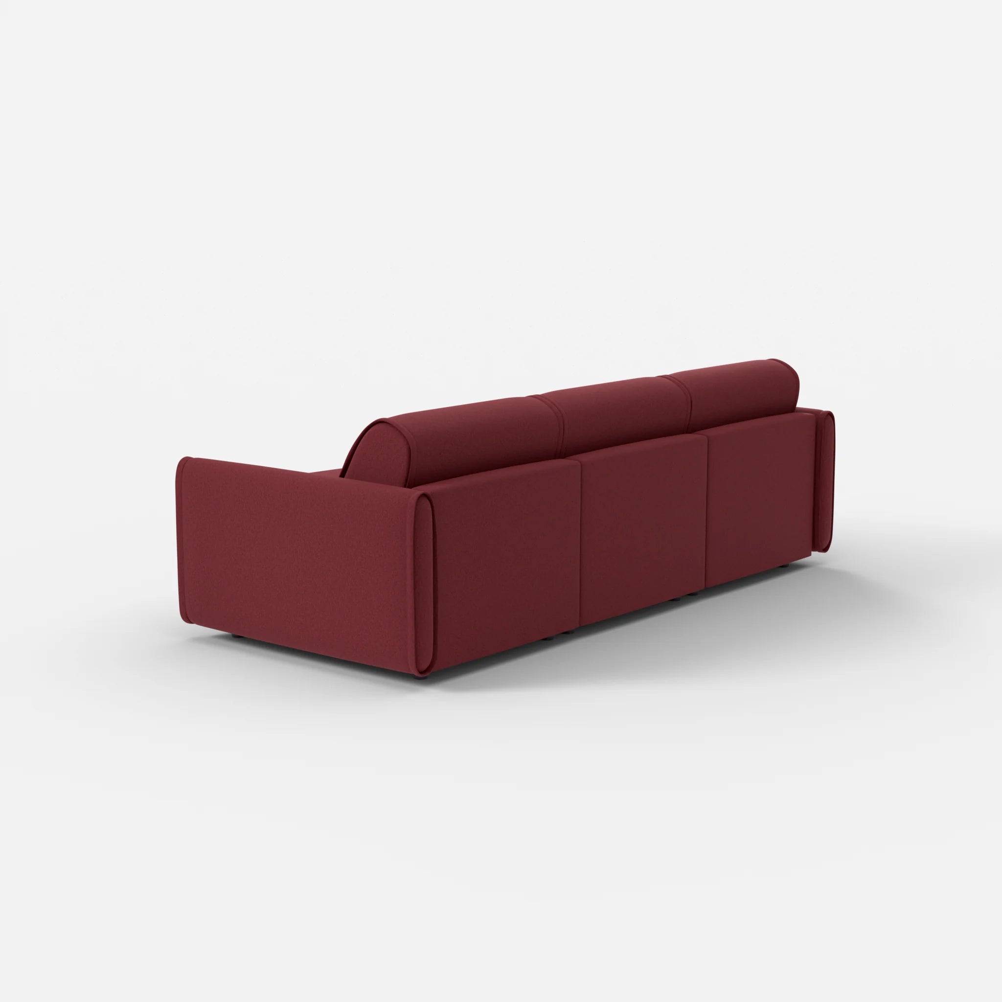 3 Sitzer Sofa Belleform mit schmaler Armlehne 1 dama0034 in Bordeaux von hinten