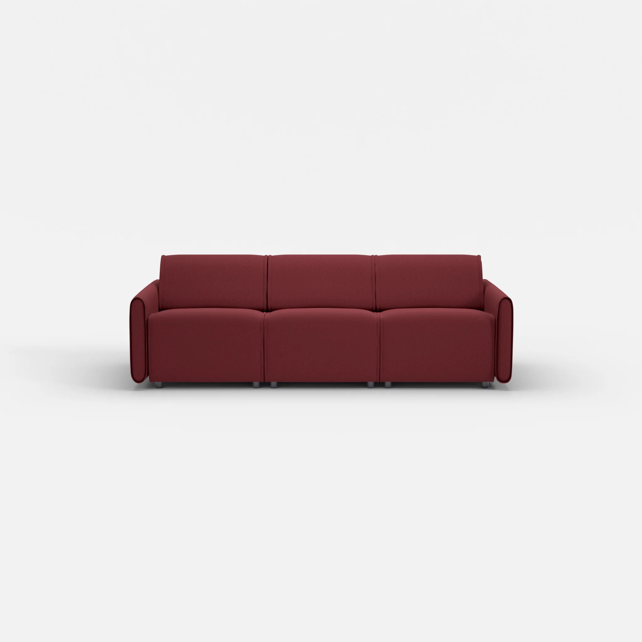 3 Sitzer Sofa Belleform mit schmaler Armlehne 1 dama0034 in Bordeaux von vorne